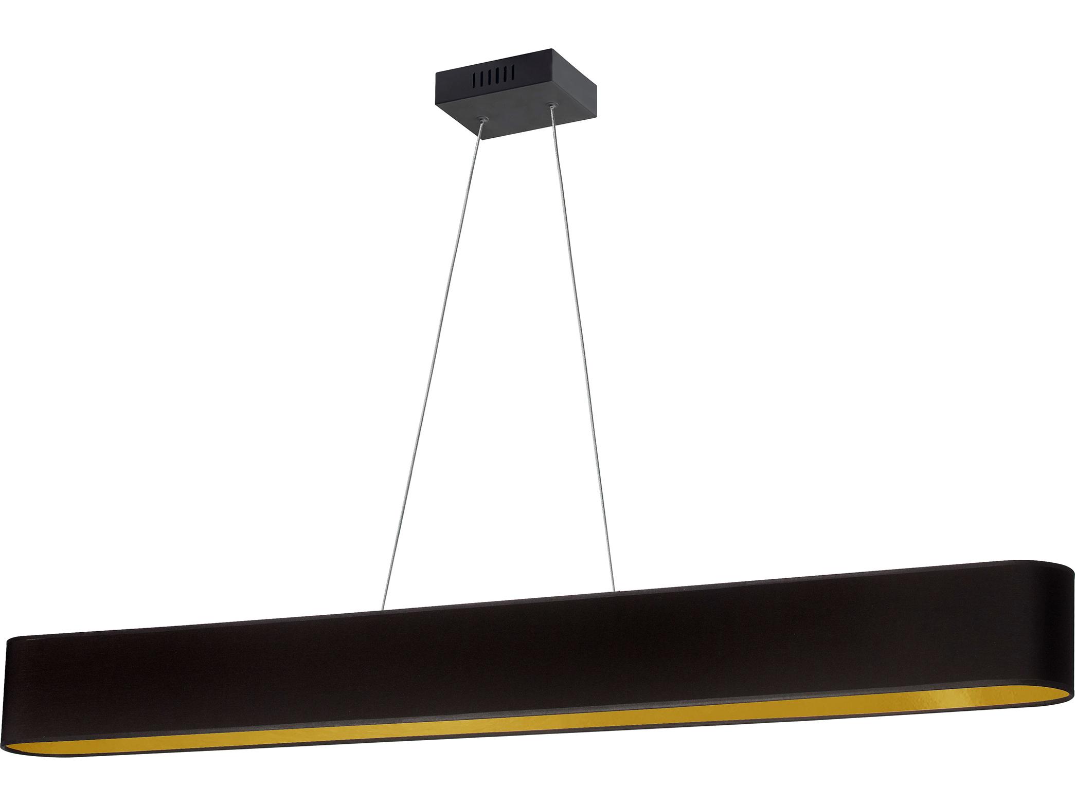 Dainolite Aubrey 1-Light Matte Black Gold Linear Island Pendant
