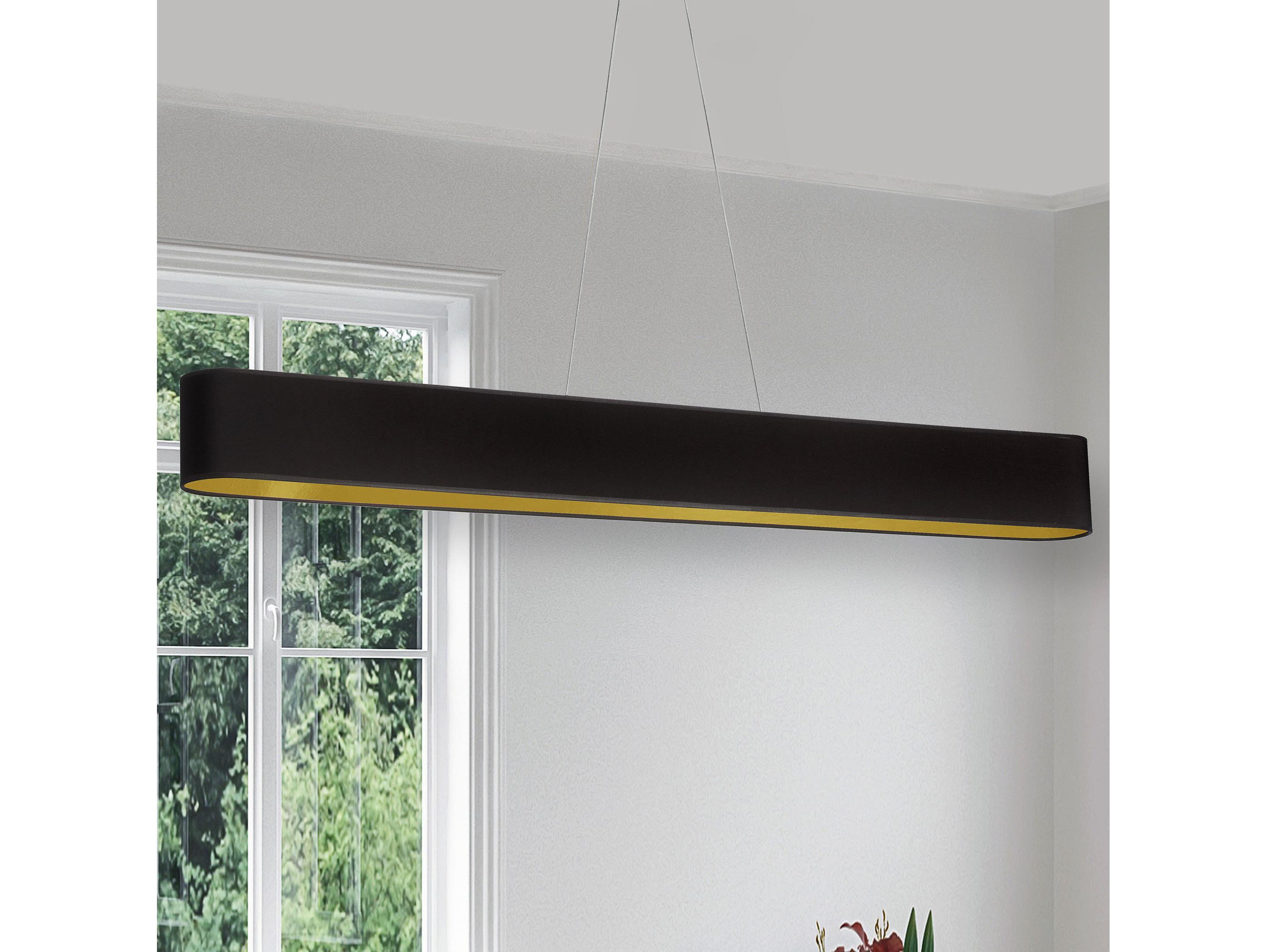 Dainolite Aubrey 1-Light Matte Black Gold Linear Island Pendant