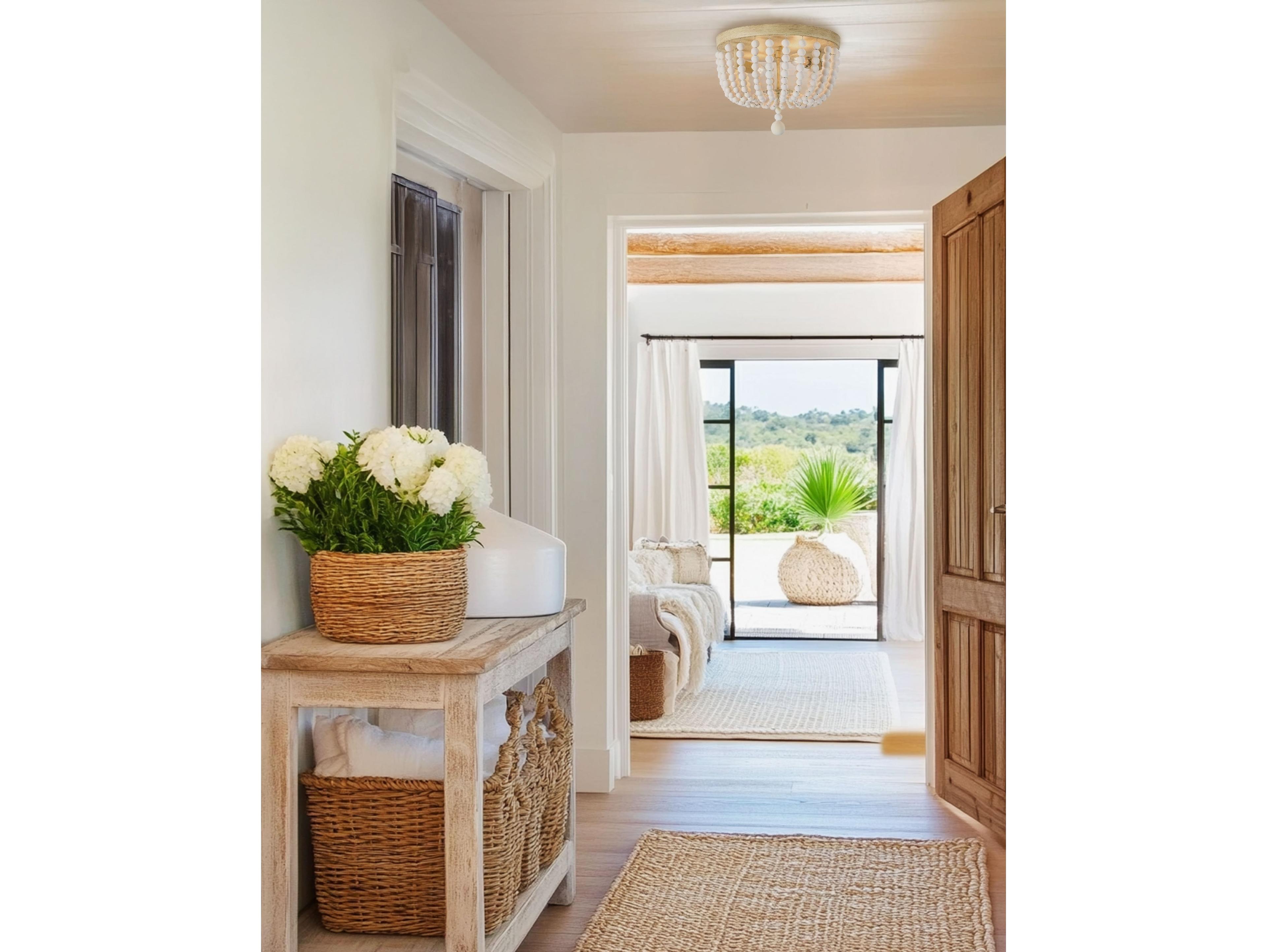 Dainolite Bridget 2-Light White Flush Mount