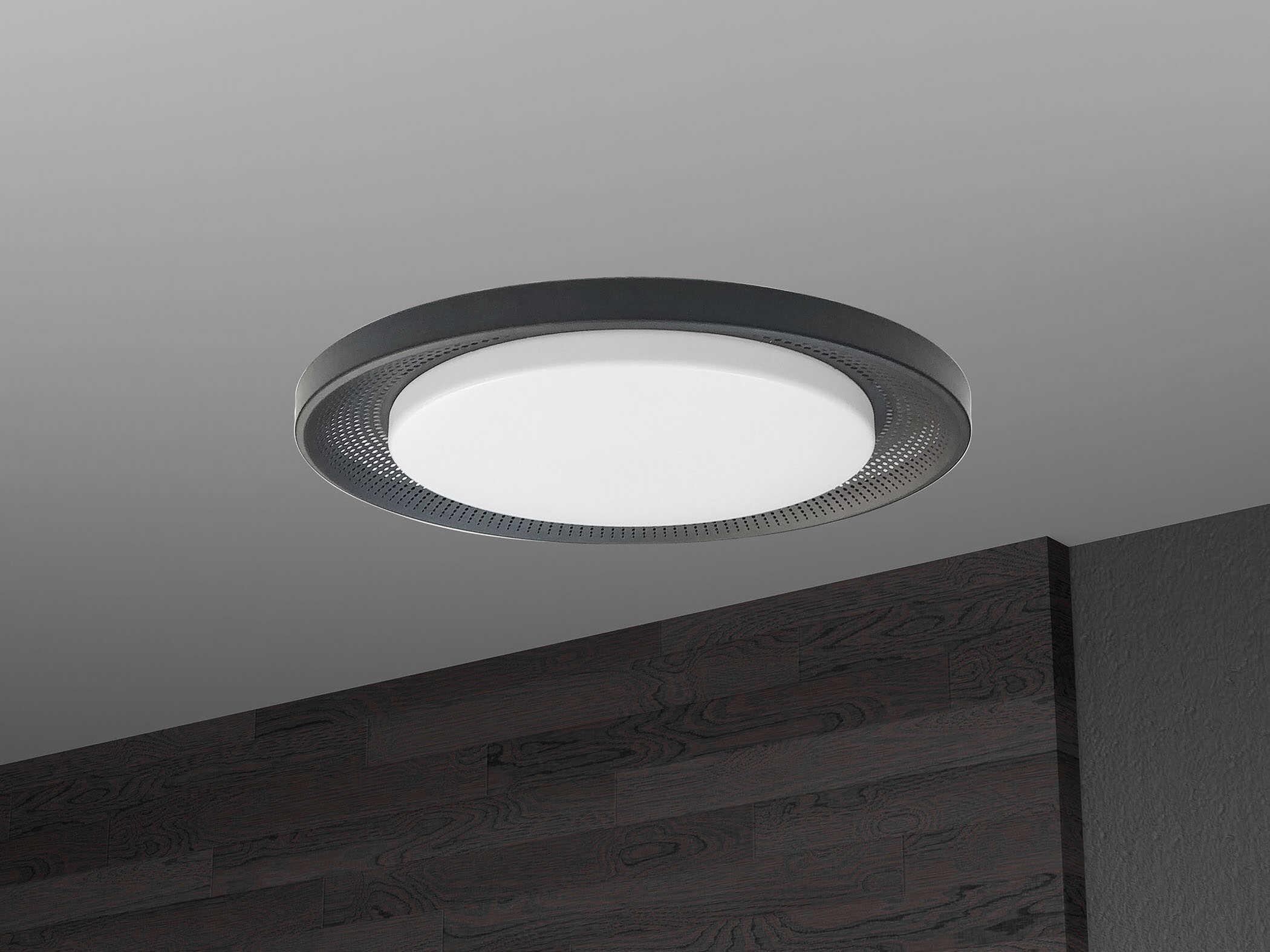 Dainolite Boullier 1-Light Matte Black Round Flush Mount