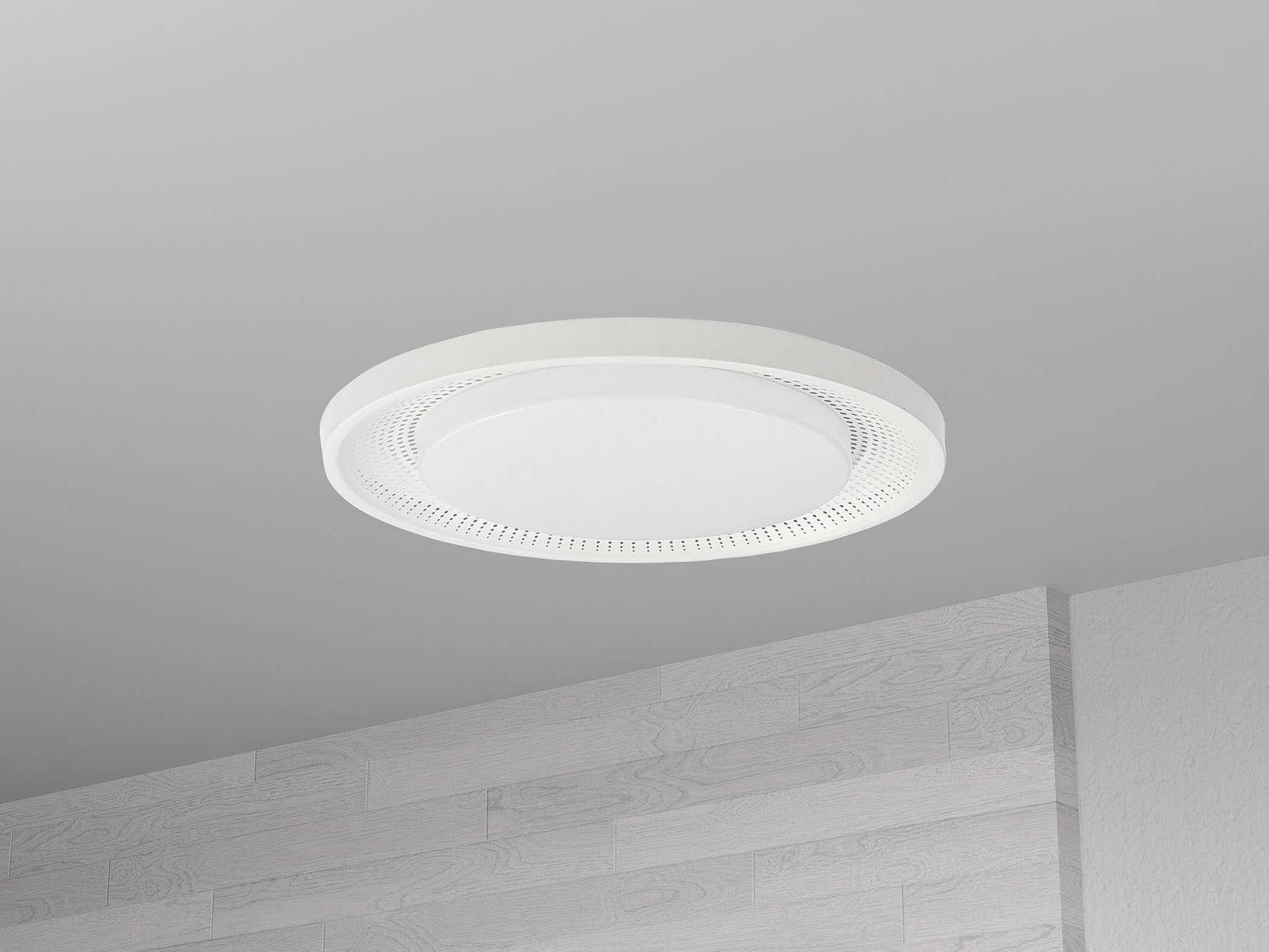 Dainolite Boullier 1-Light Matte White Round Flush Mount