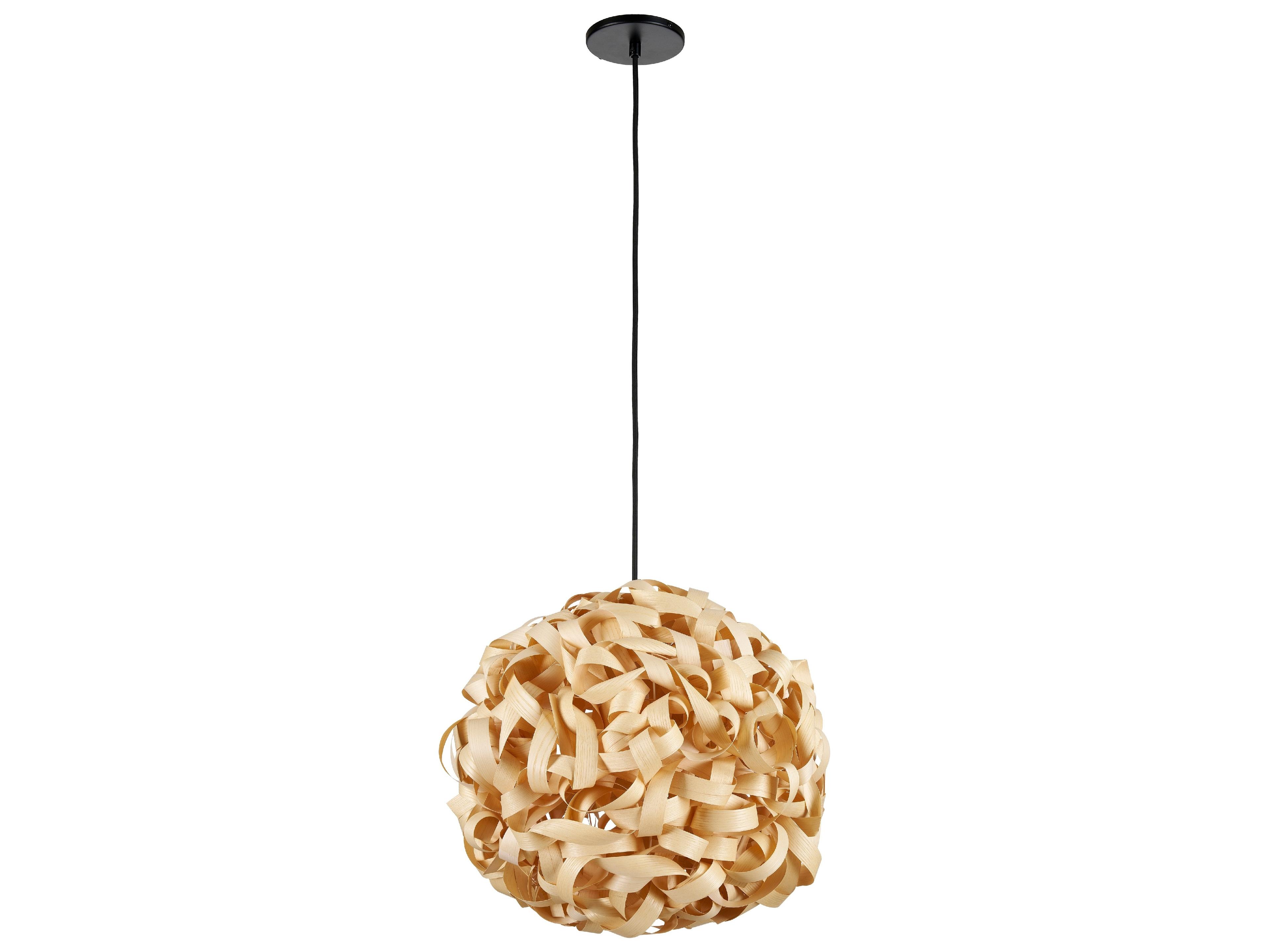 Dainolite Bailey 1-Light Natural Brown Globe Pendant