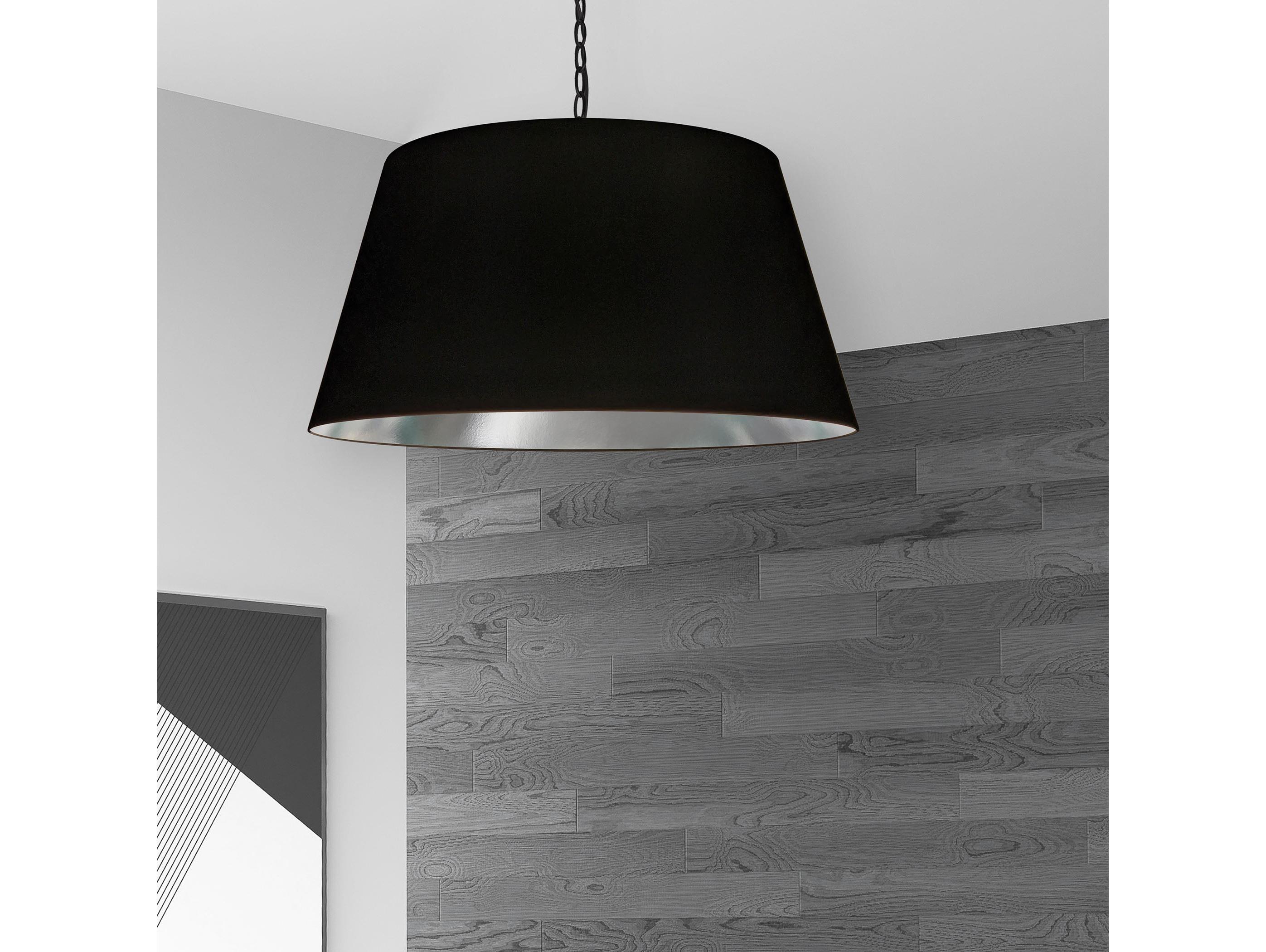 Dainolite Brynn 1-Light Black Silver Pendant