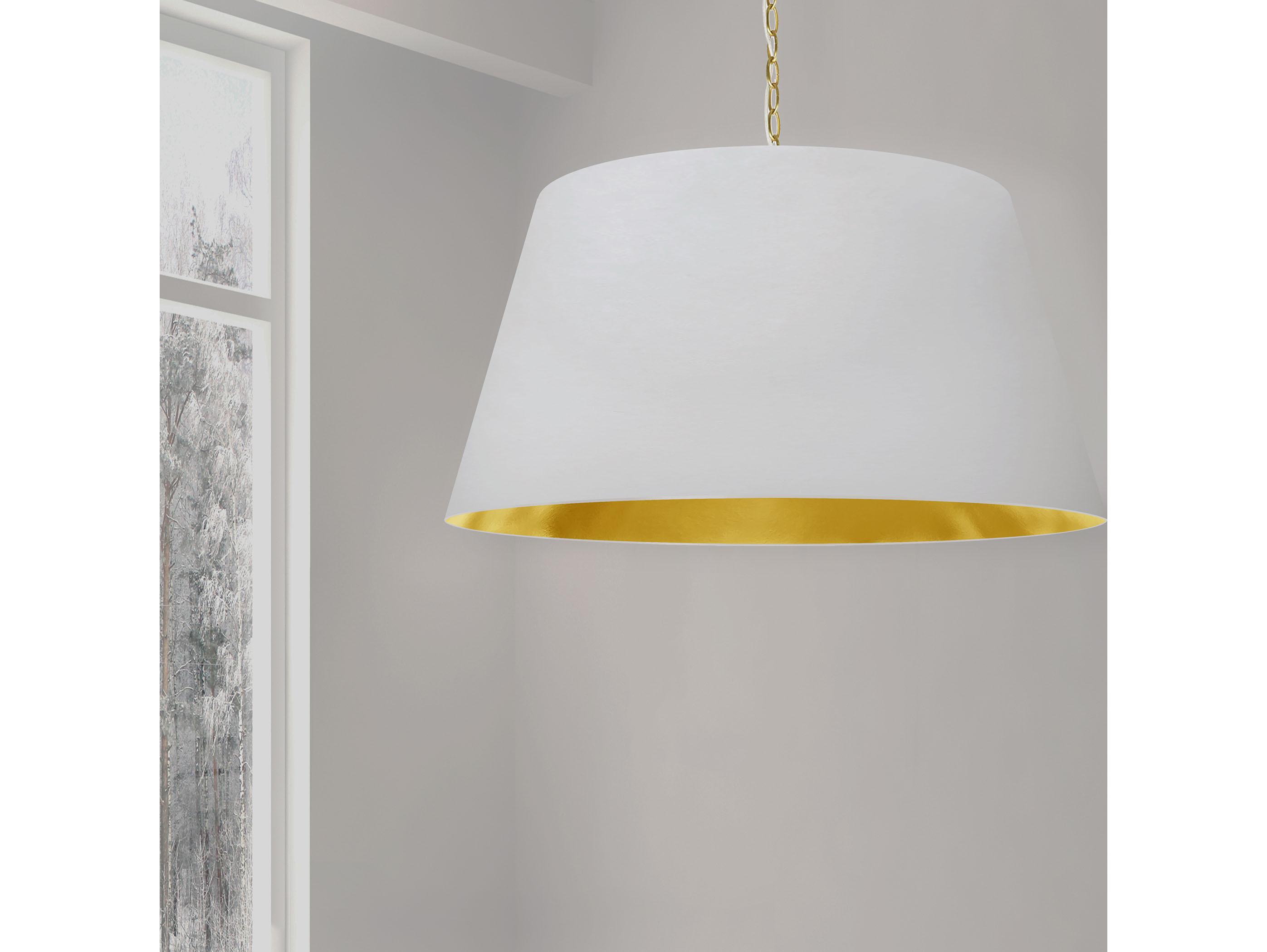 Dainolite Brynn 1-Light Aged Brass Gold Drum Pendant