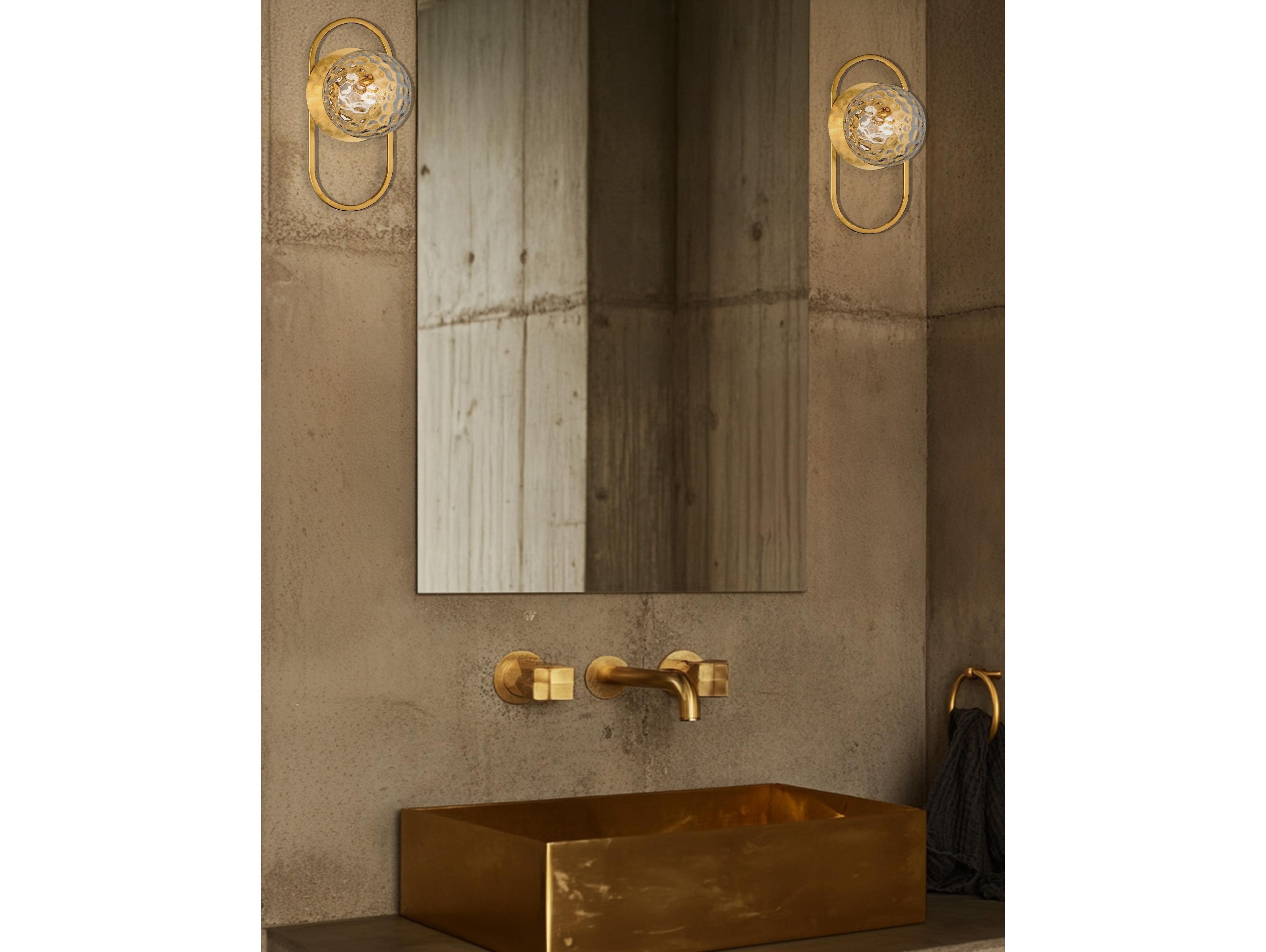 Dainolite Burlat 1-Light Aged Brass Gold Wall Sconce