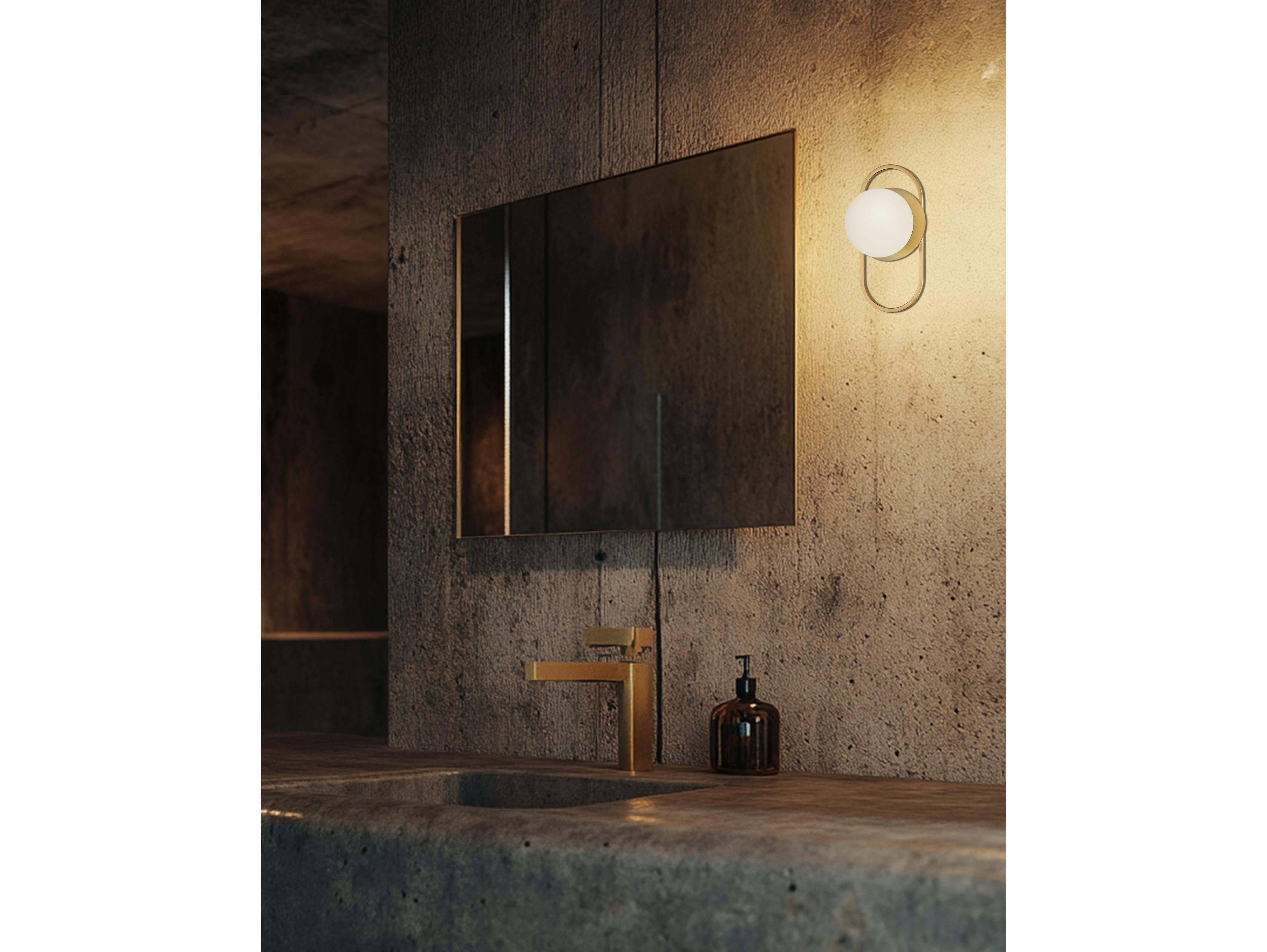 Dainolite Burlat 1-Light Aged Brass Gold Wall Sconce