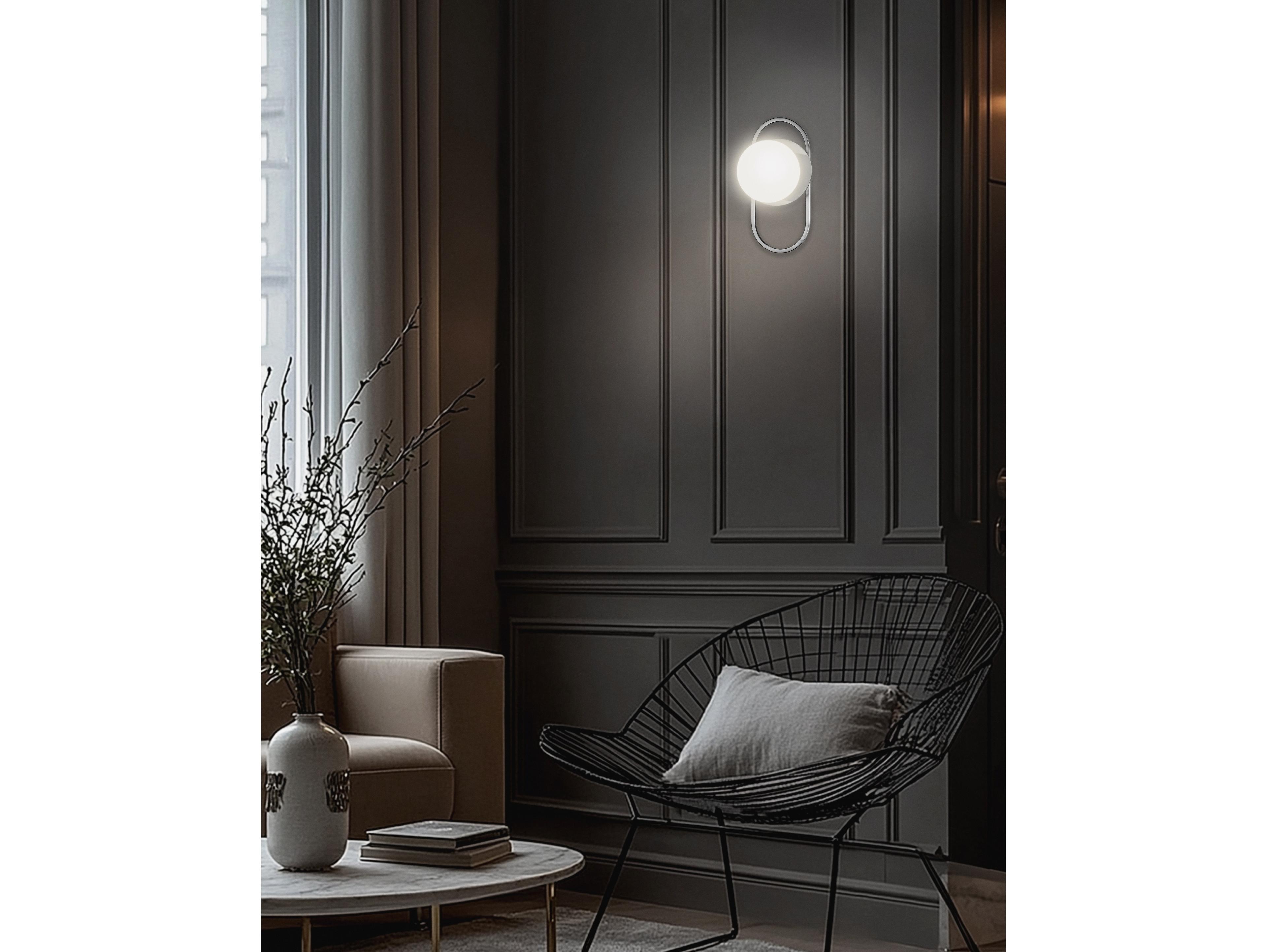 Dainolite Burlat 1-Light Polished Chrome Wall Sconce