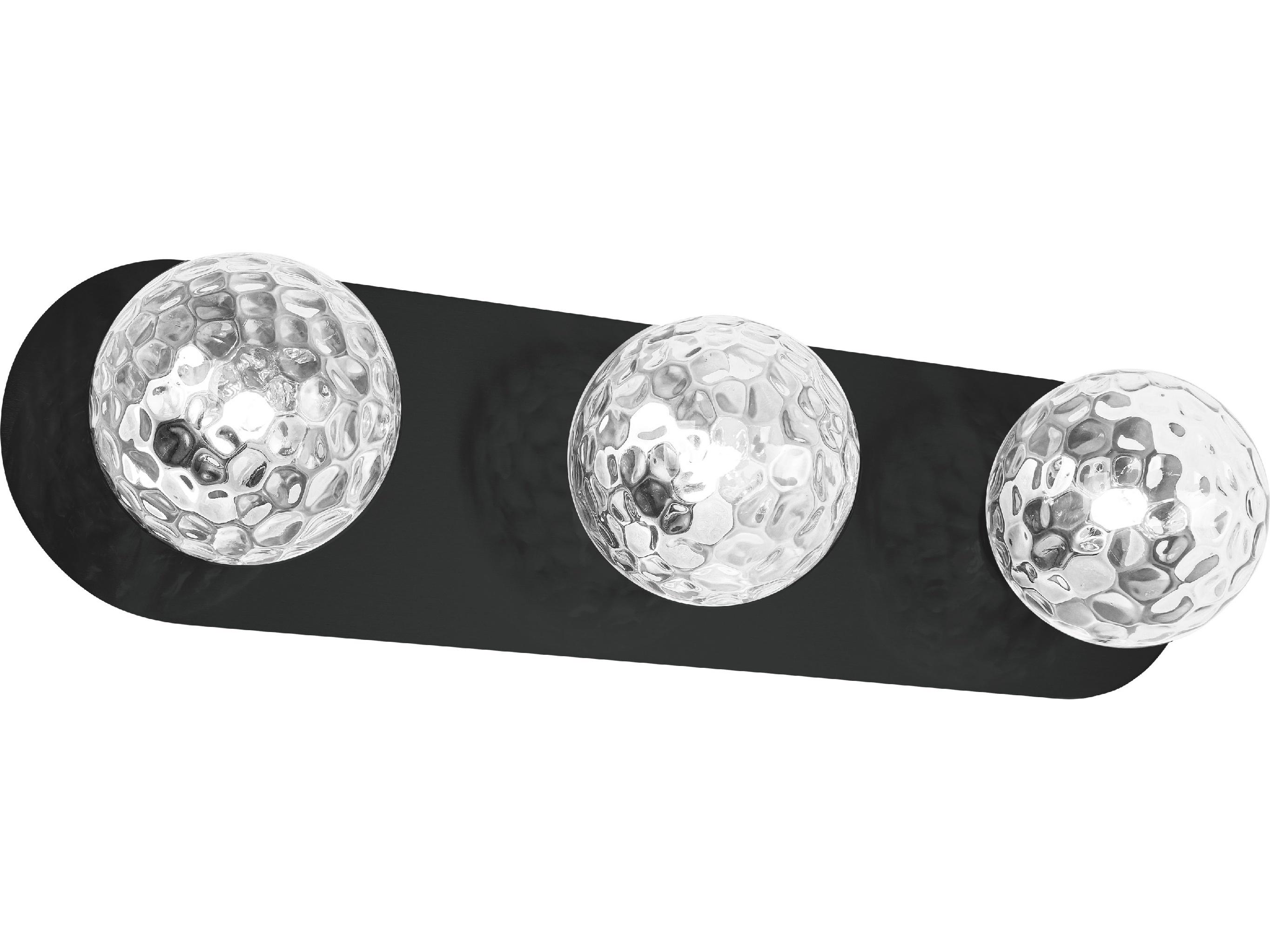 Dainolite Burlat 3-Light Matte Black Vanity Light
