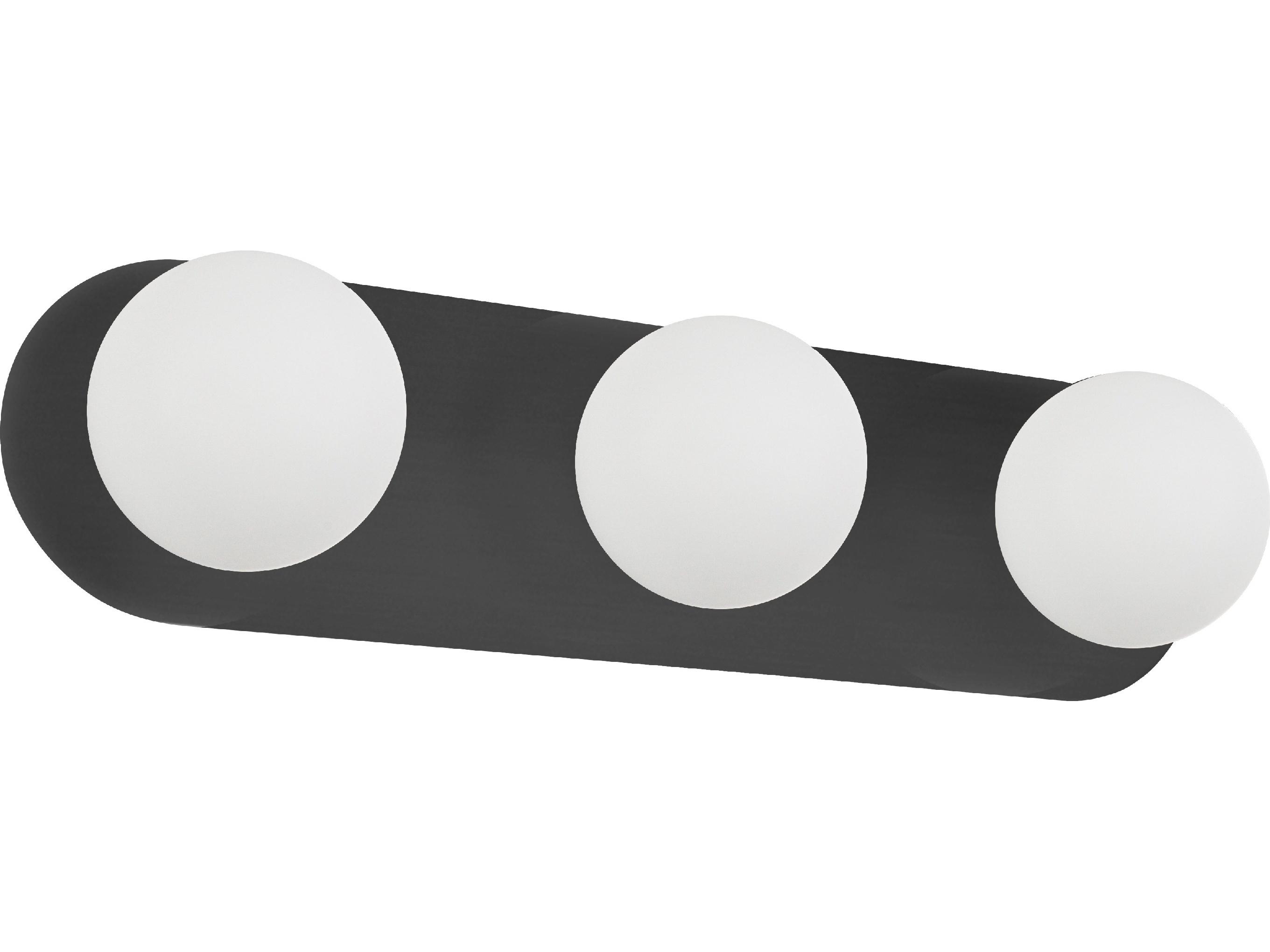 Dainolite Burlat 3-Light Matte Black Vanity Light