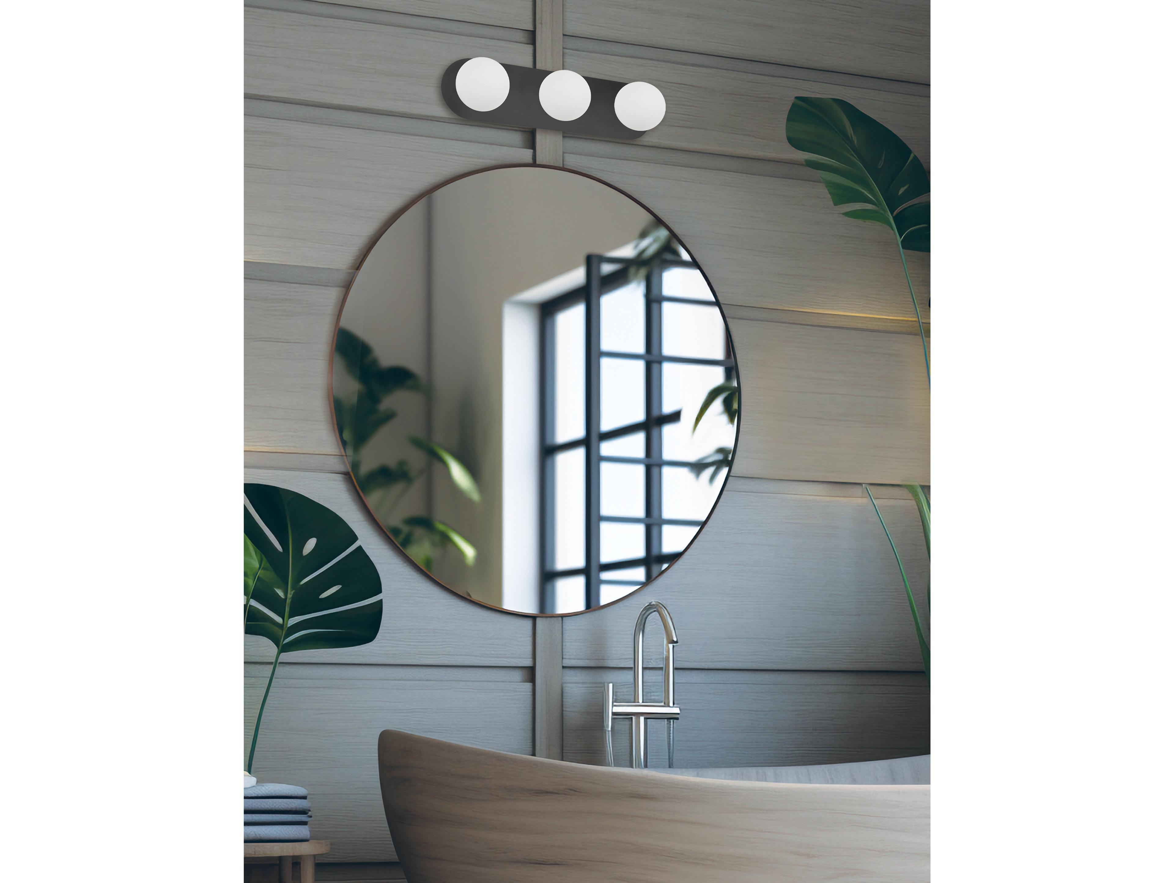 Dainolite Burlat 3-Light Matte Black Vanity Light