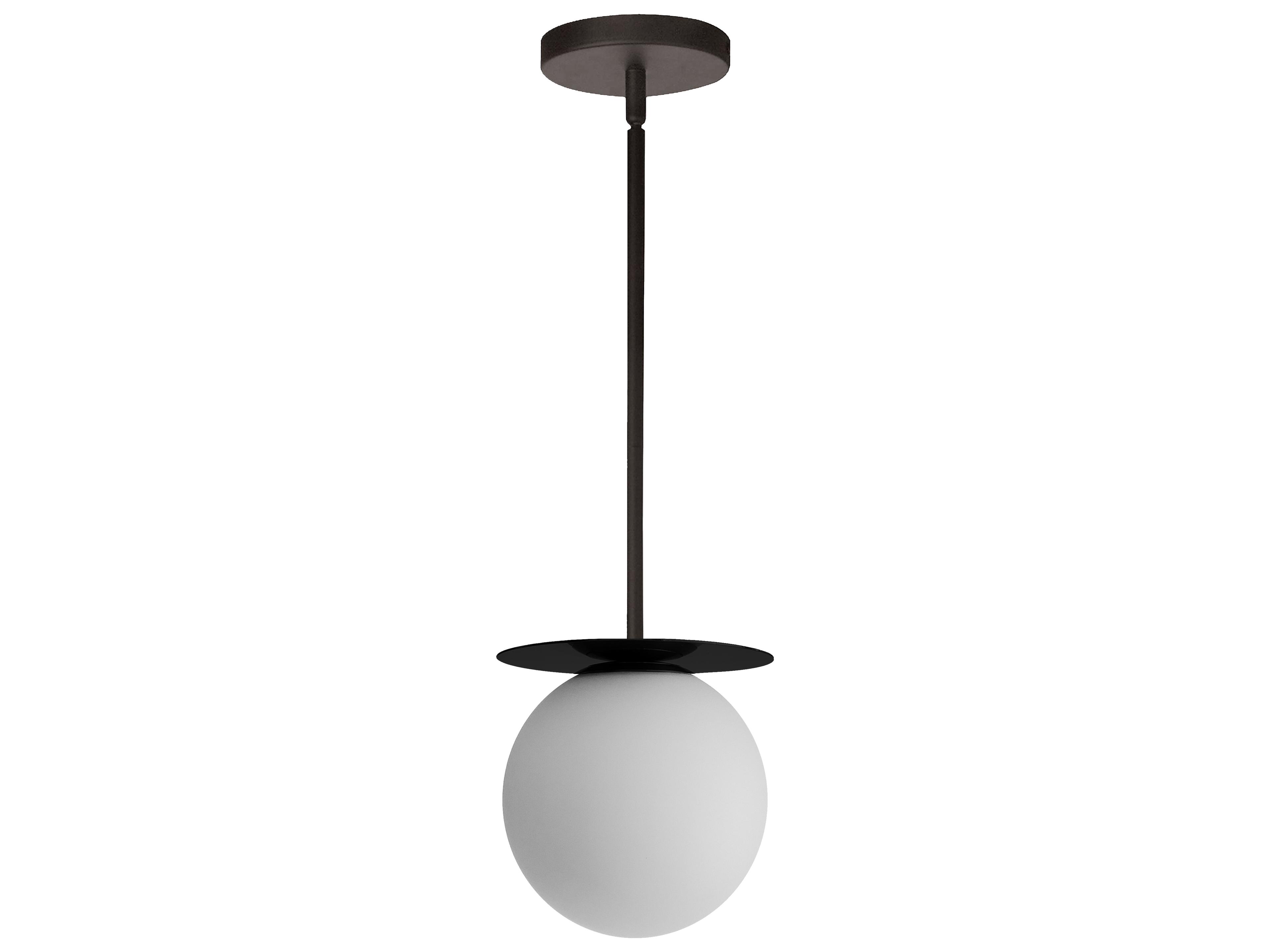 Dainolite Burlat 1-Light Matte Black White Globe Mini Pendant