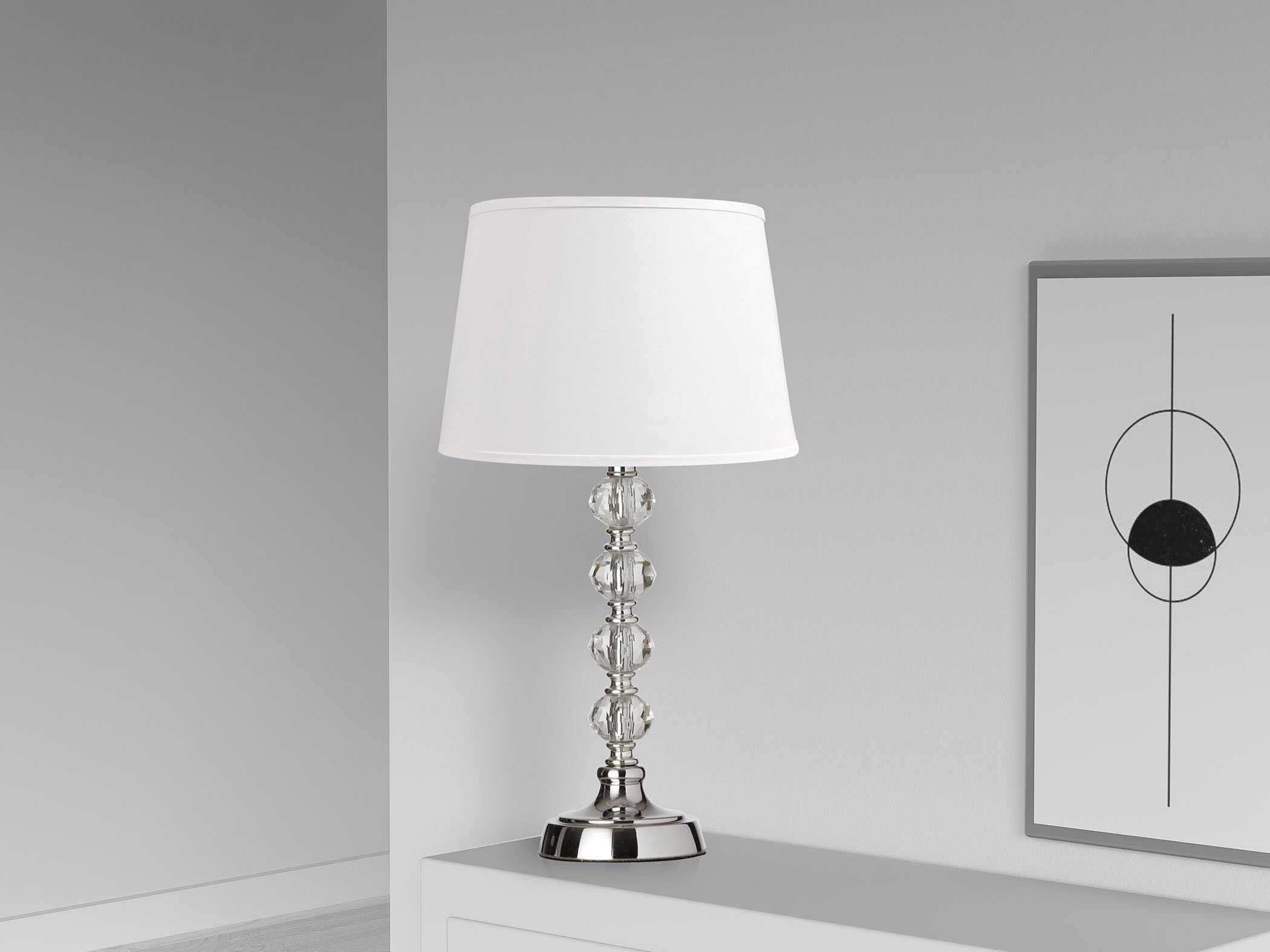 Dainolite Crystal Polished Chrome Table Lamp