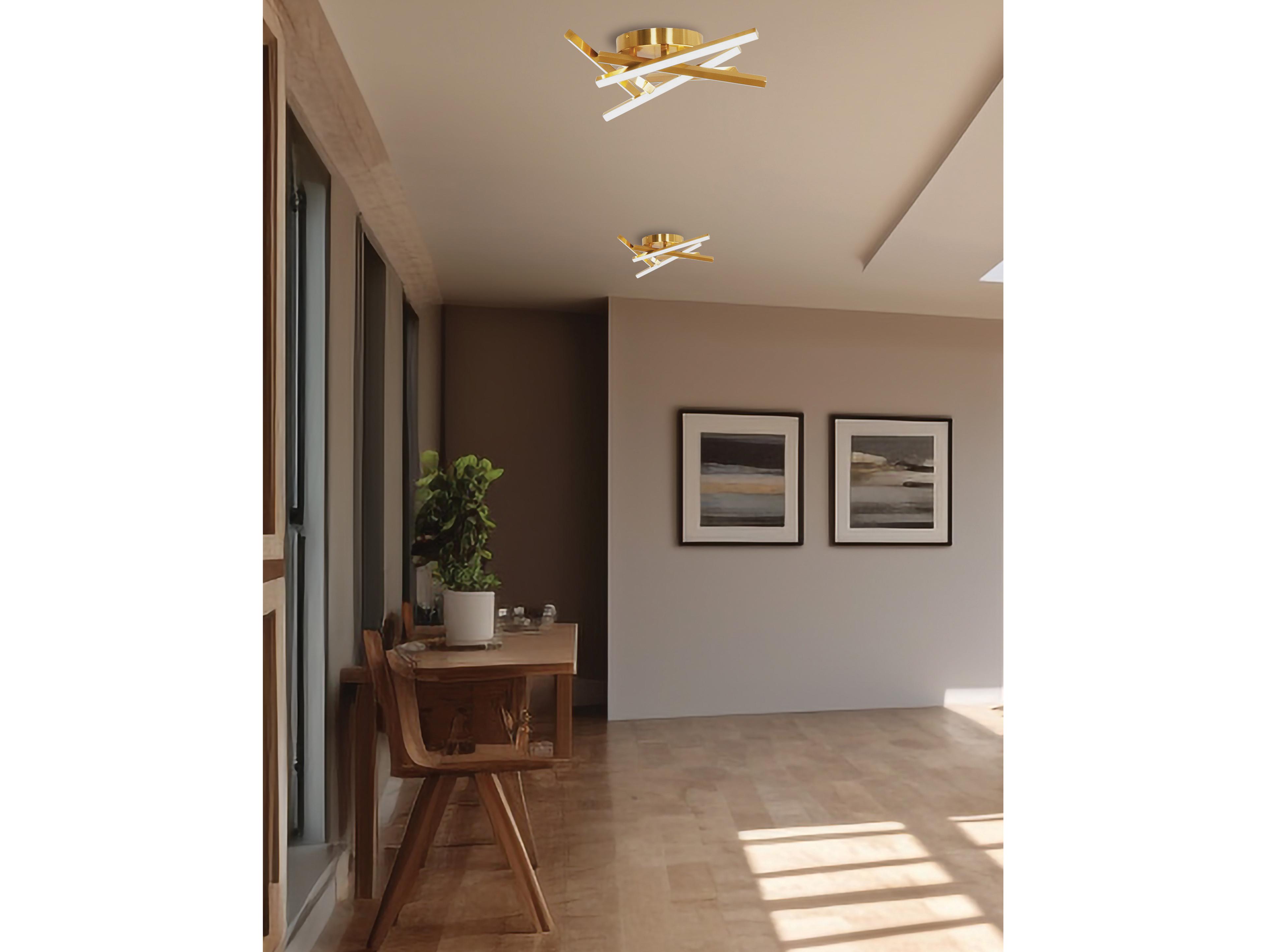 Dainolite Carly 1-Light Aged Brass Linear Flush Mount