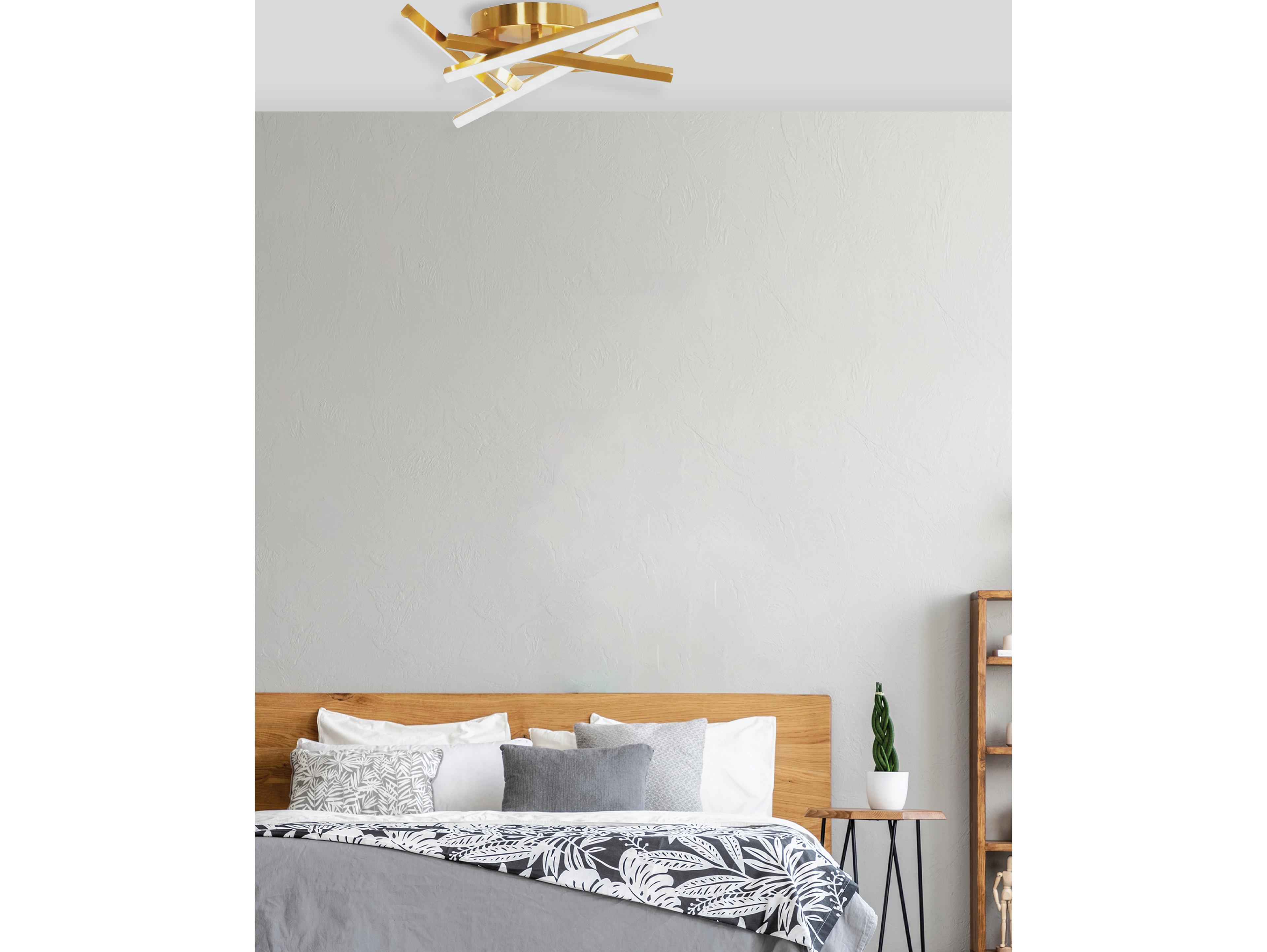 Dainolite Carly 1-Light Aged Brass Linear Flush Mount