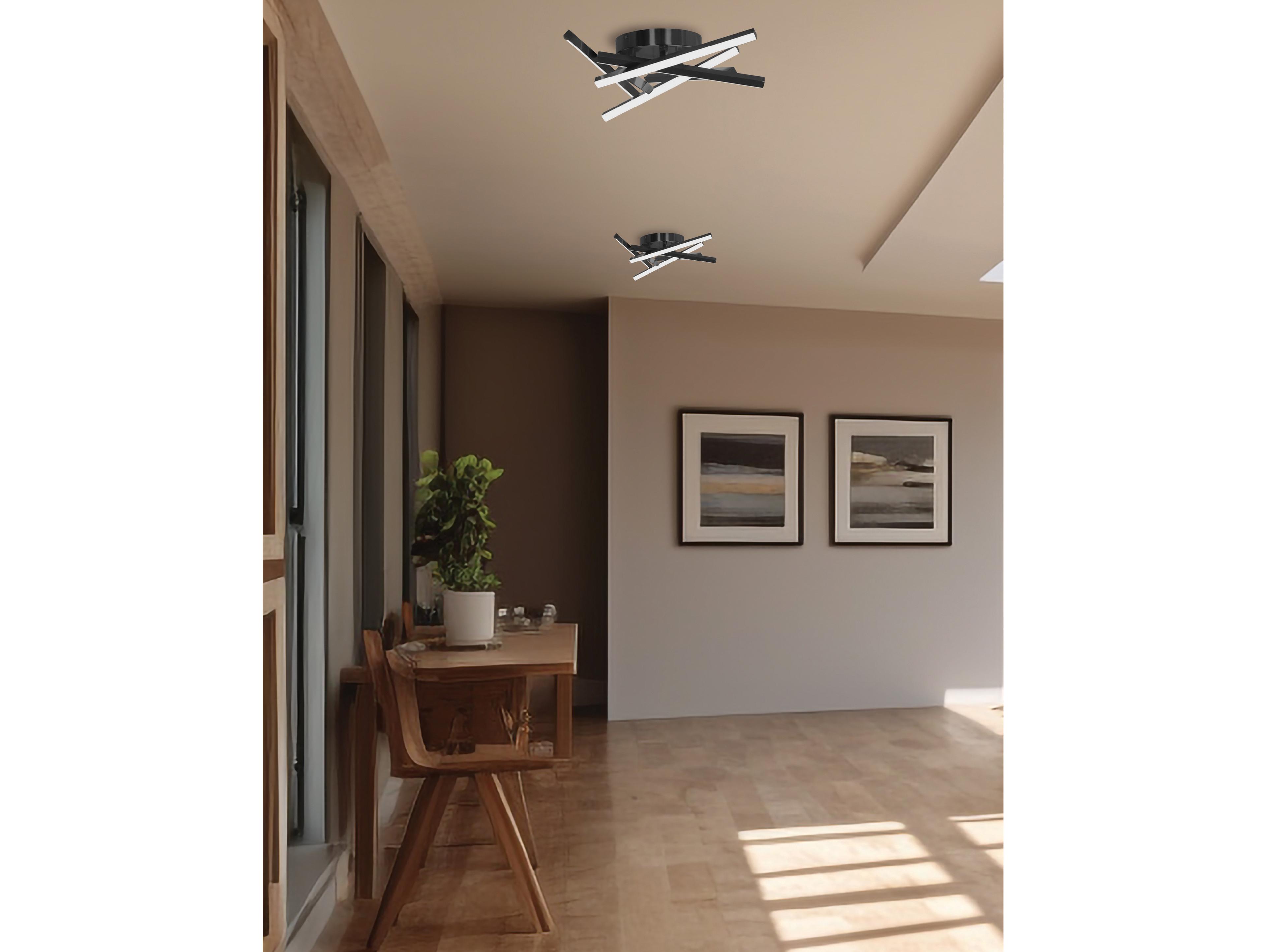 Dainolite Carly 1-Light Matte Black Linear Flush Mount