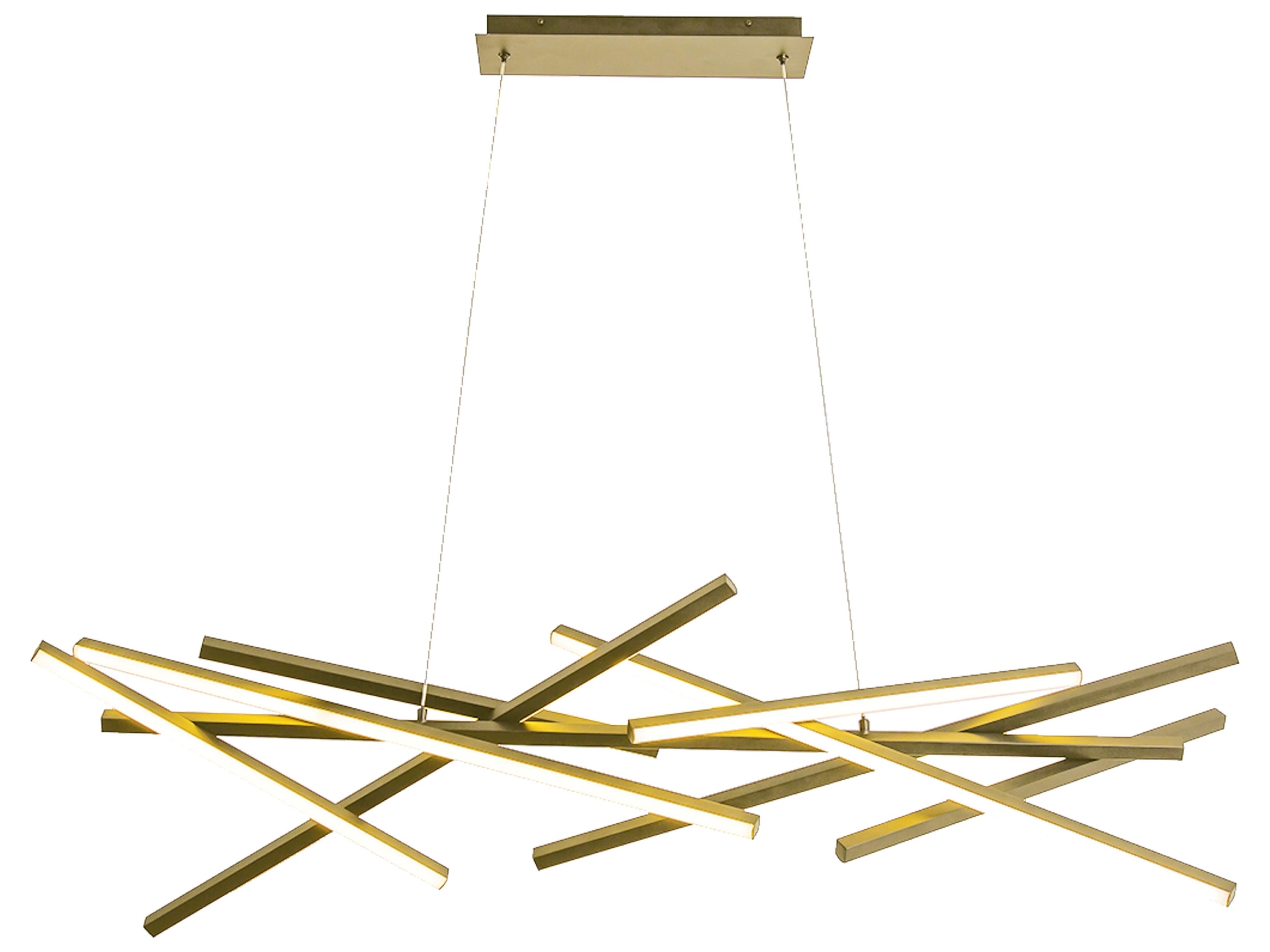 Dainolite Carly 1-Light Aged Brass Linear Island Pendant