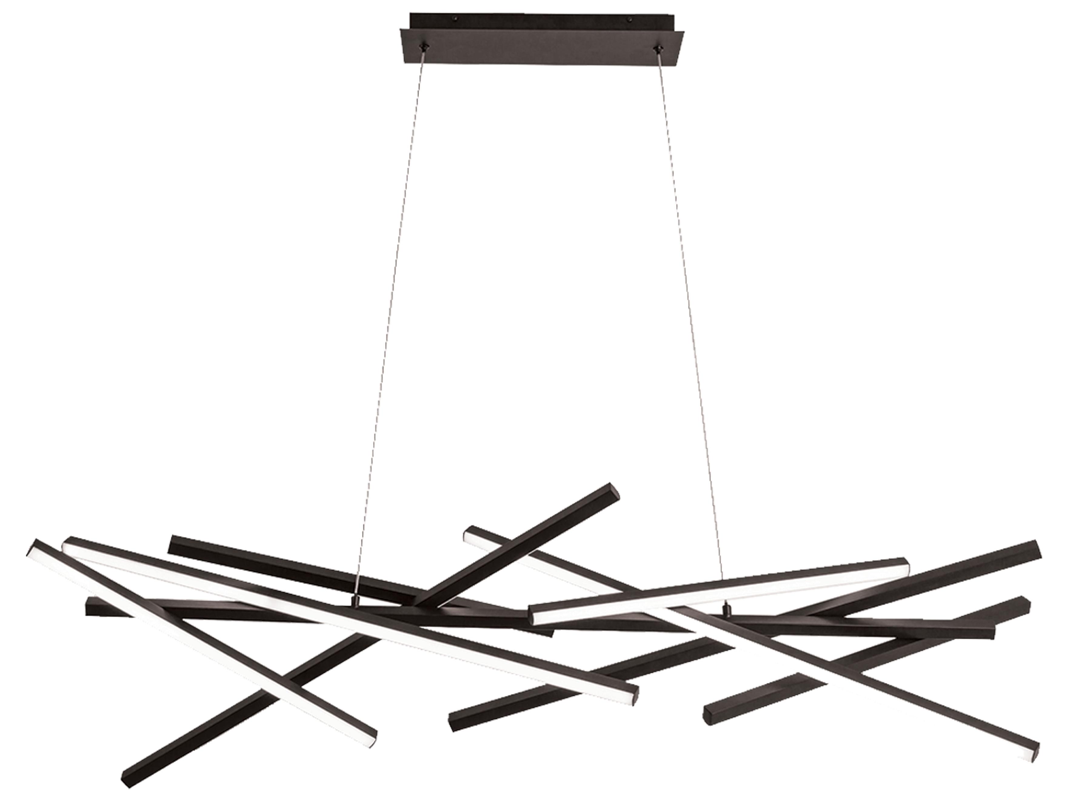 Dainolite Carly 1-Light Matte Black Linear Island Pendant