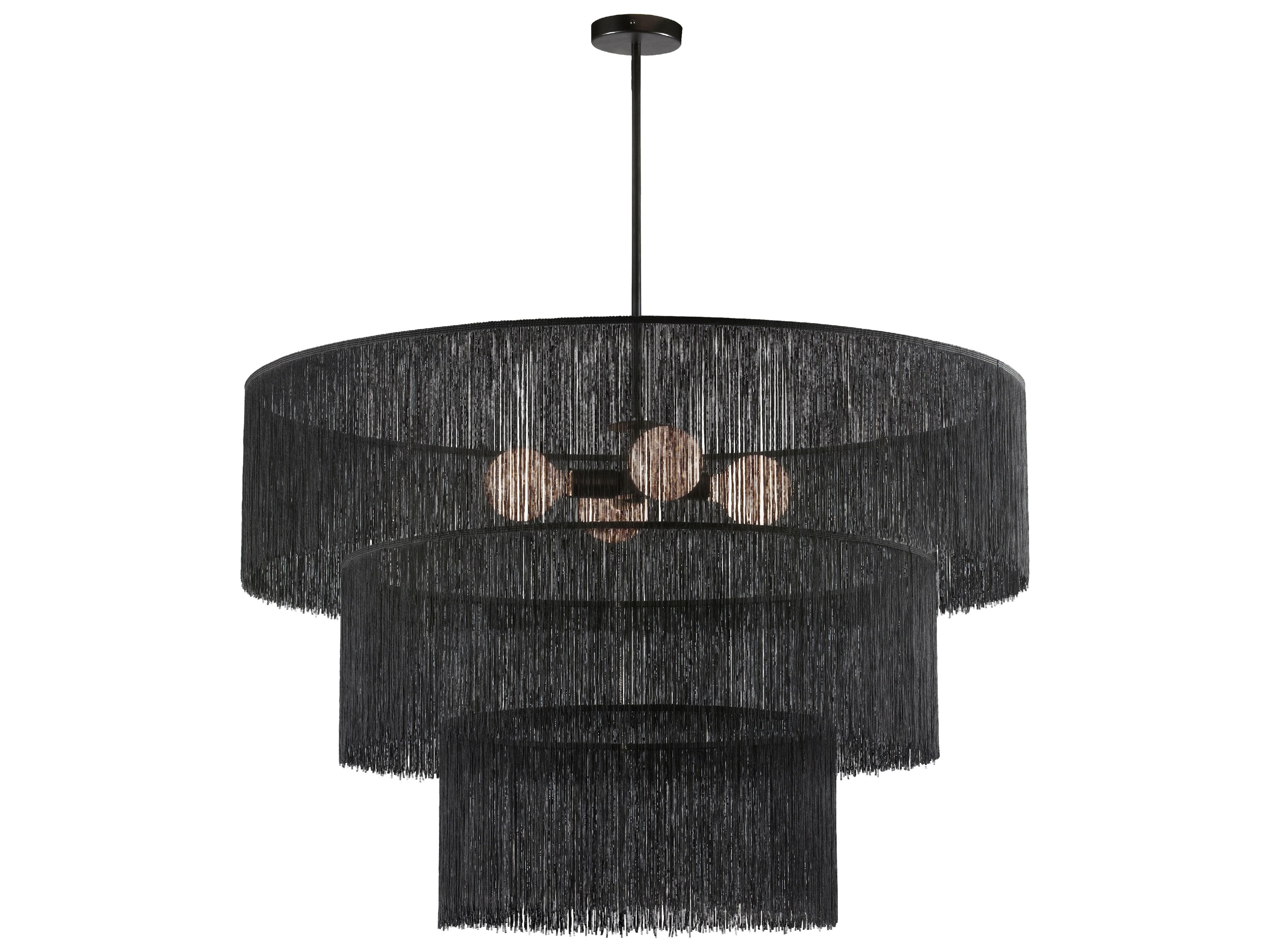 Dainolite Cadelaria 4-Light Black Matte Tiered Chandelier