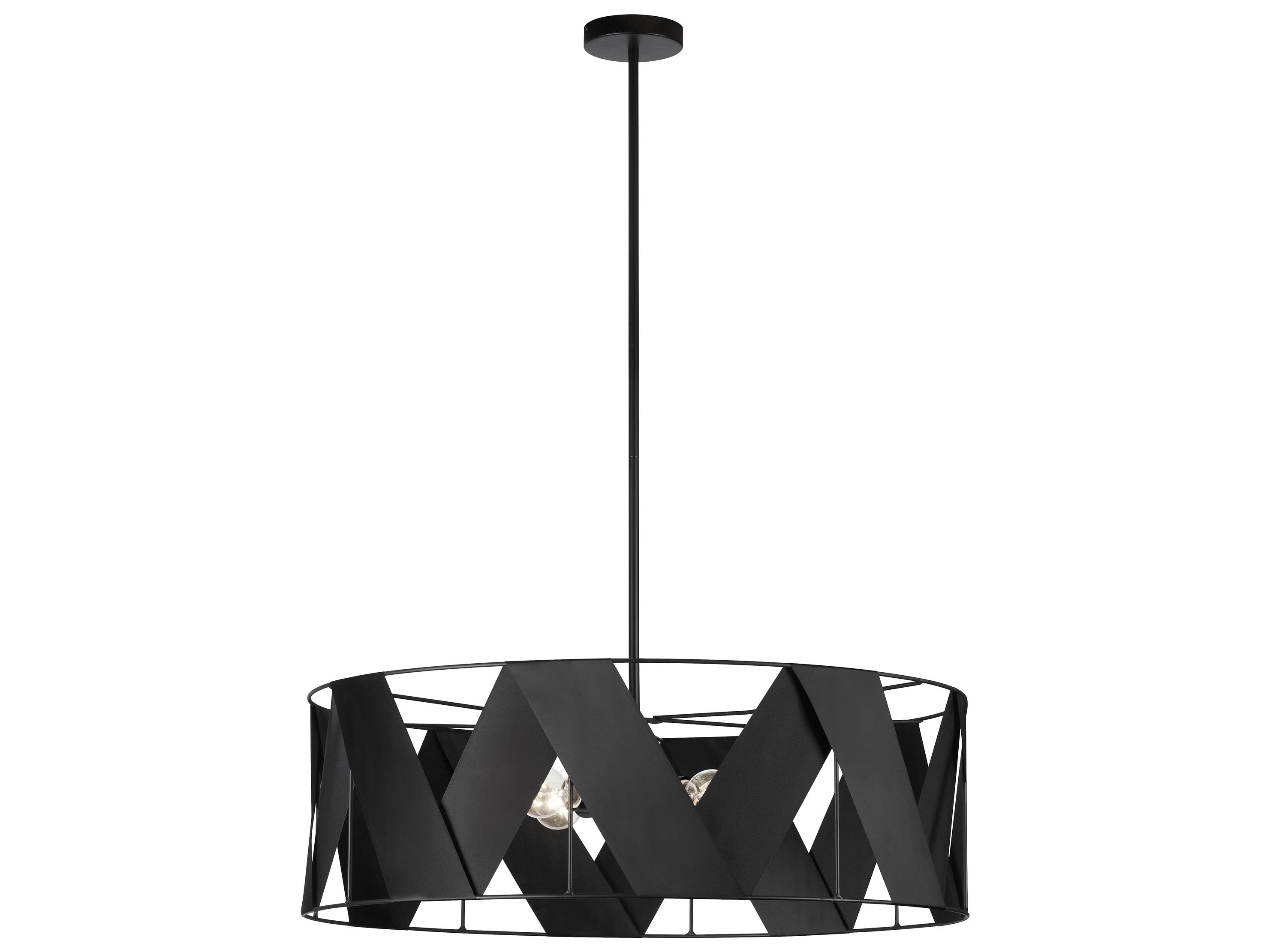 Dainolite Cardano 4-Light Matte Black Drum Chandelier