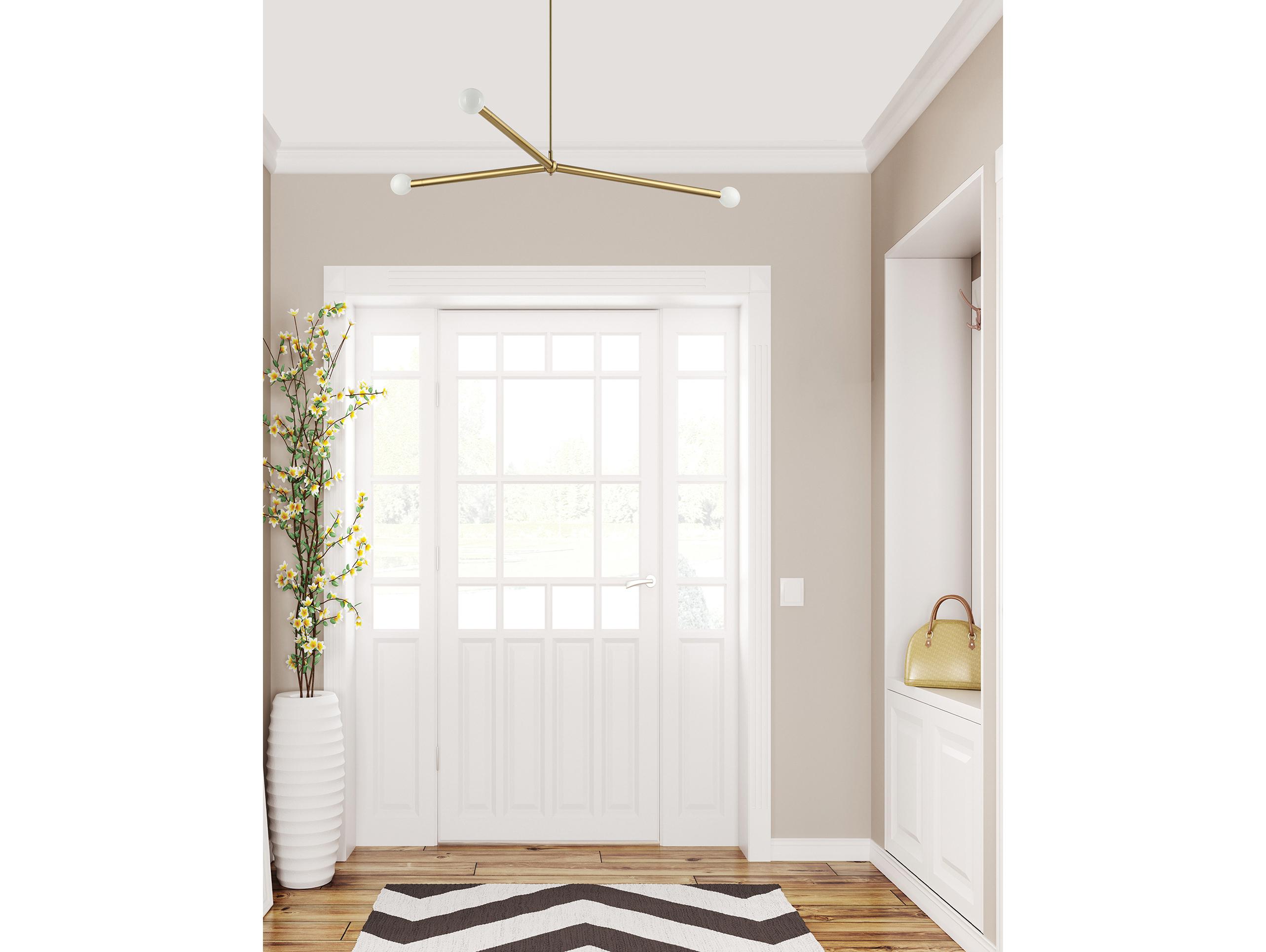 Dainolite Cerberus 3-Light Aged Brass Linear Island Pendant