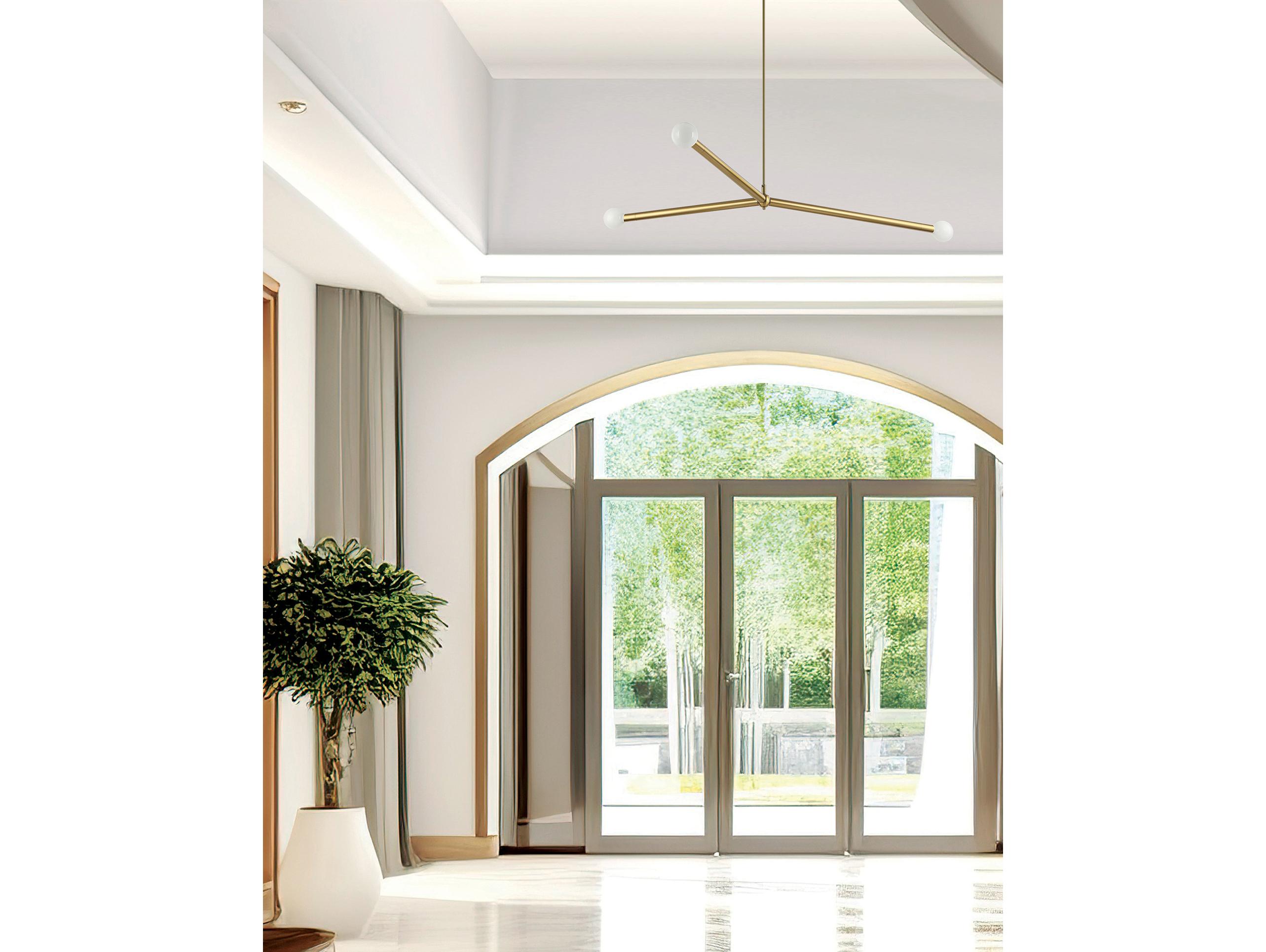 Dainolite Cerberus 3-Light Aged Brass Linear Island Pendant