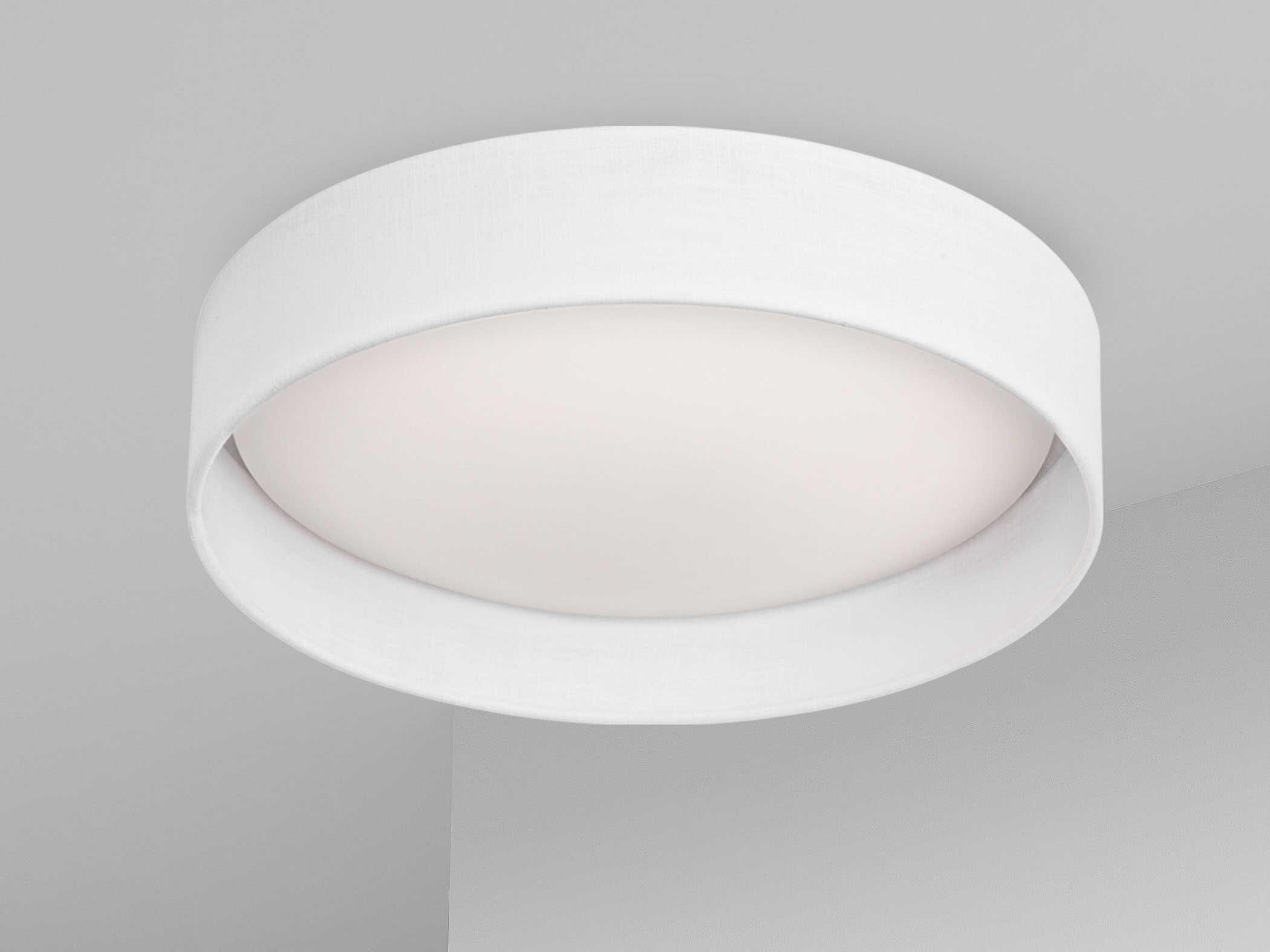 Dainolite Corinne 1-Light Ivory White Drum Flush Mount