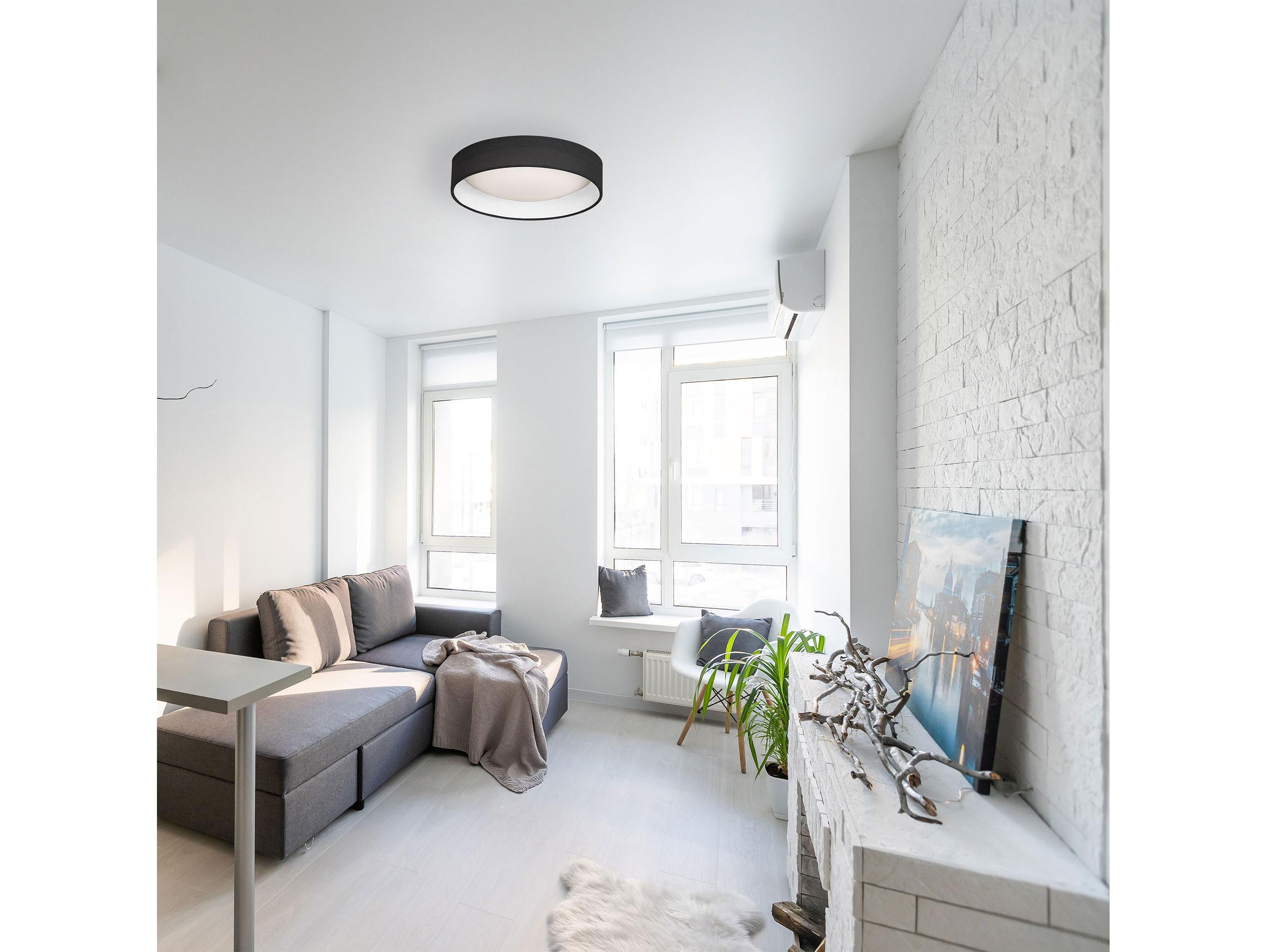 Dainolite Corinne 1-Light Black Drum Flush Mount