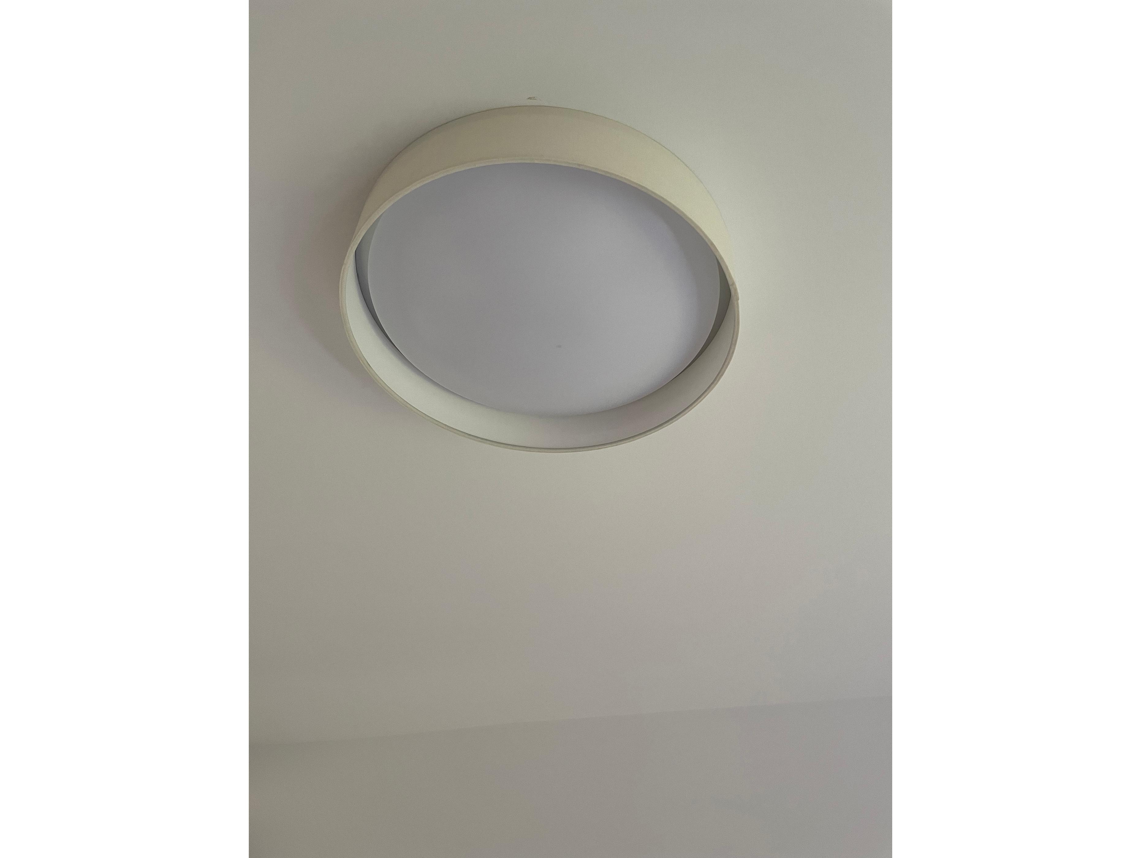 Dainolite Corinne 1-Light Ivory White Drum Flush Mount