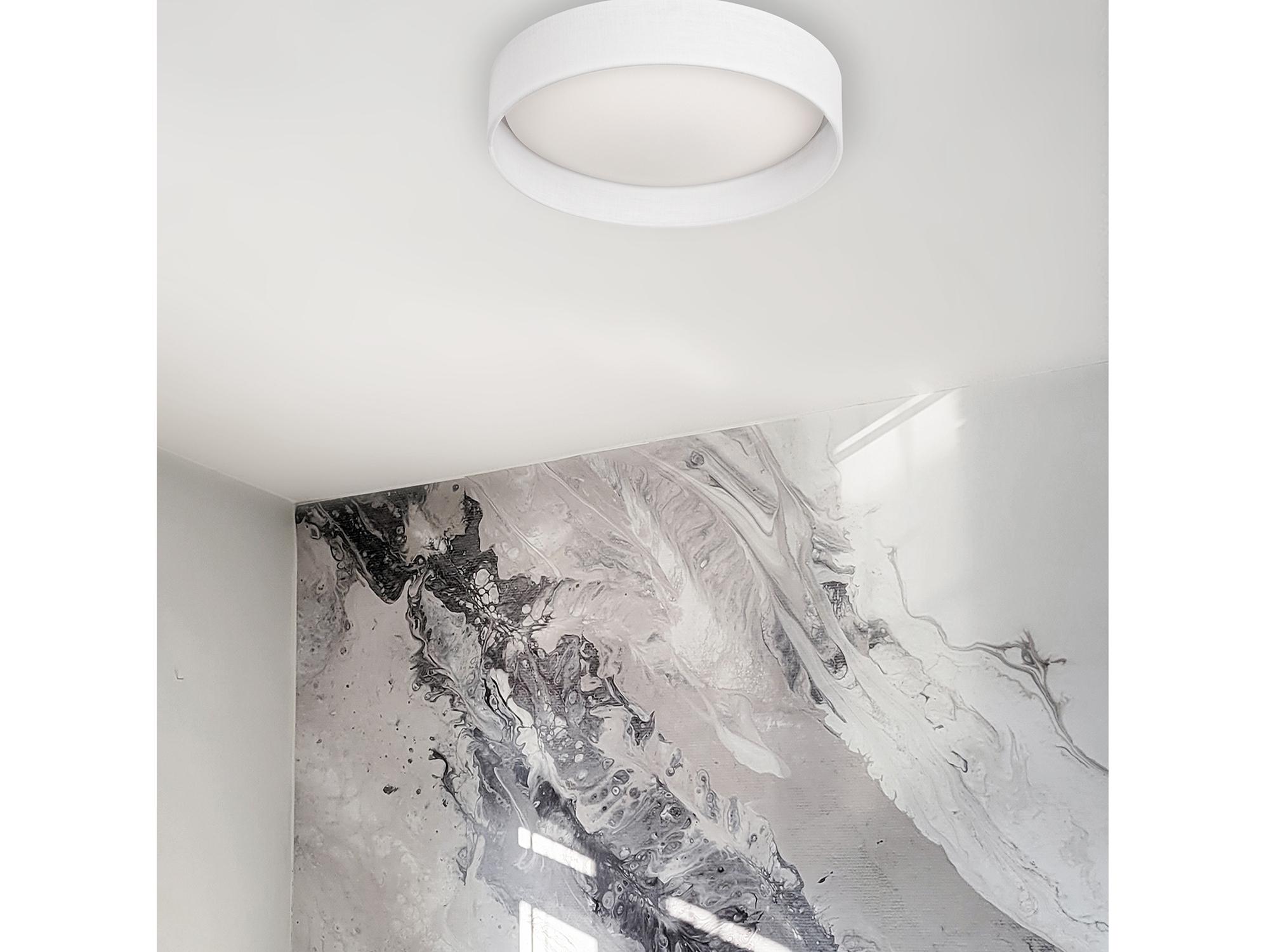 Dainolite Corinne 1-Light Ivory White Drum Flush Mount