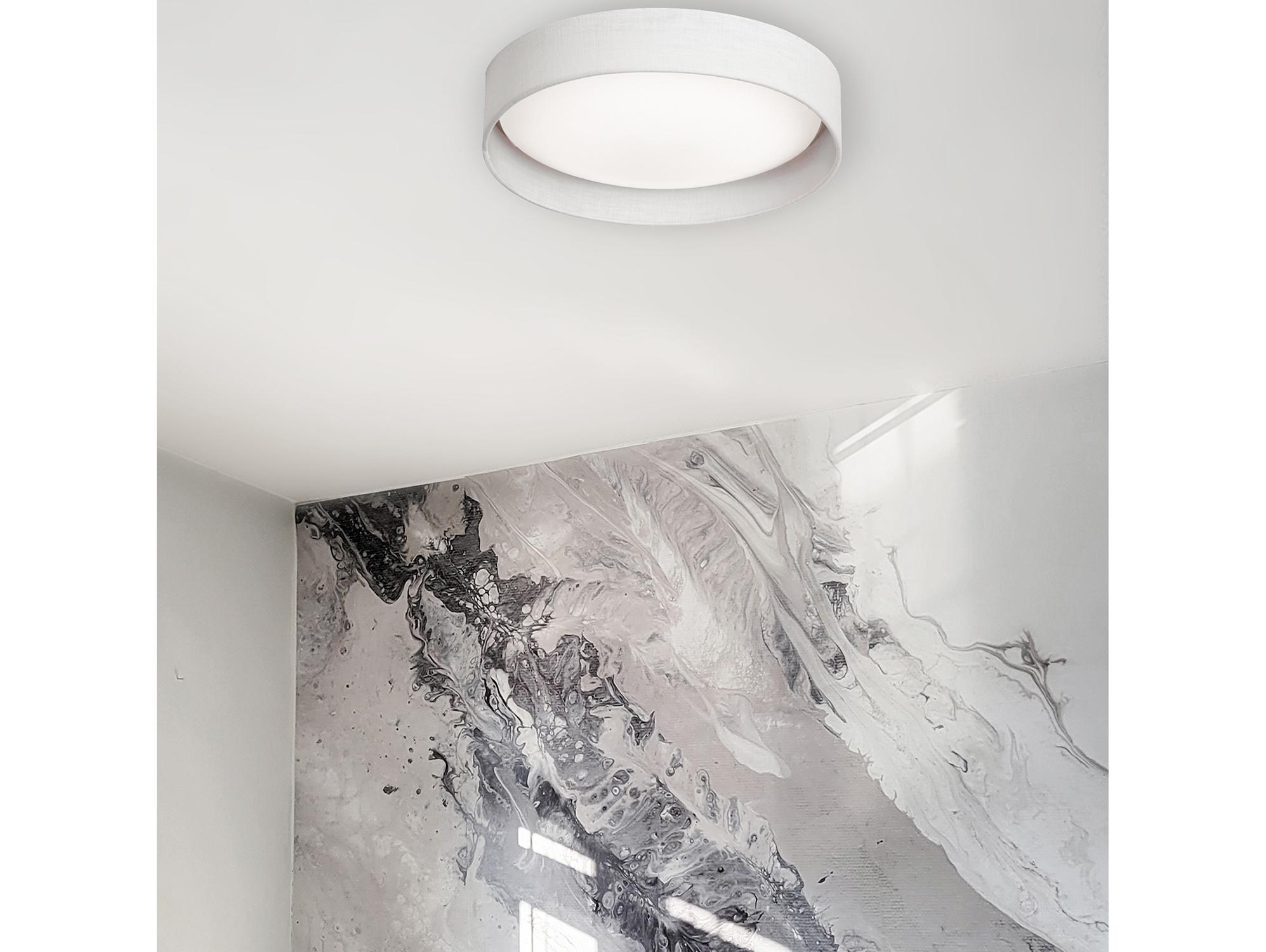 Dainolite Corinne 1-Light Micro White Drum Flush Mount