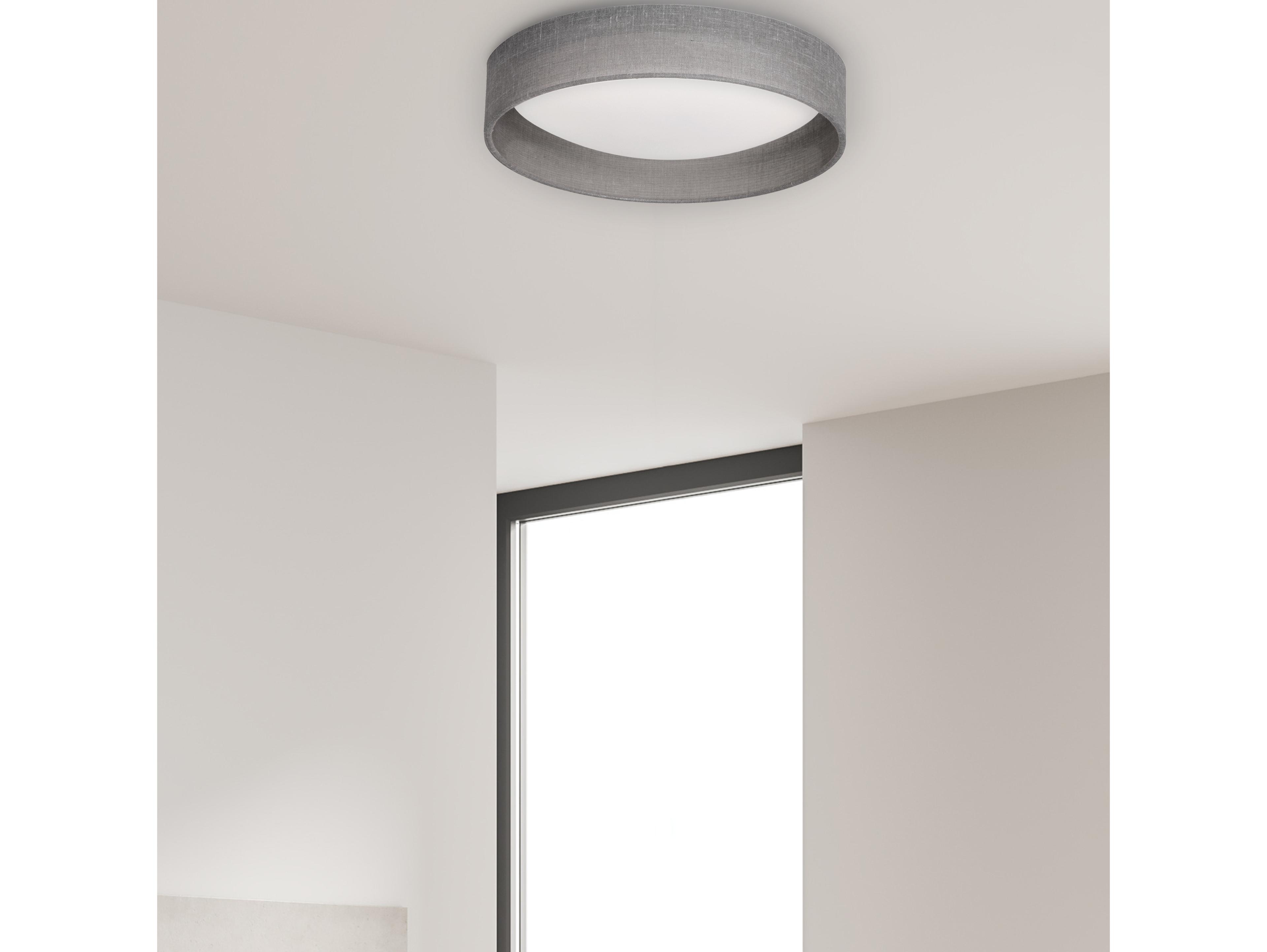 Dainolite Corinne 1-Light Grey Drum Flush Mount