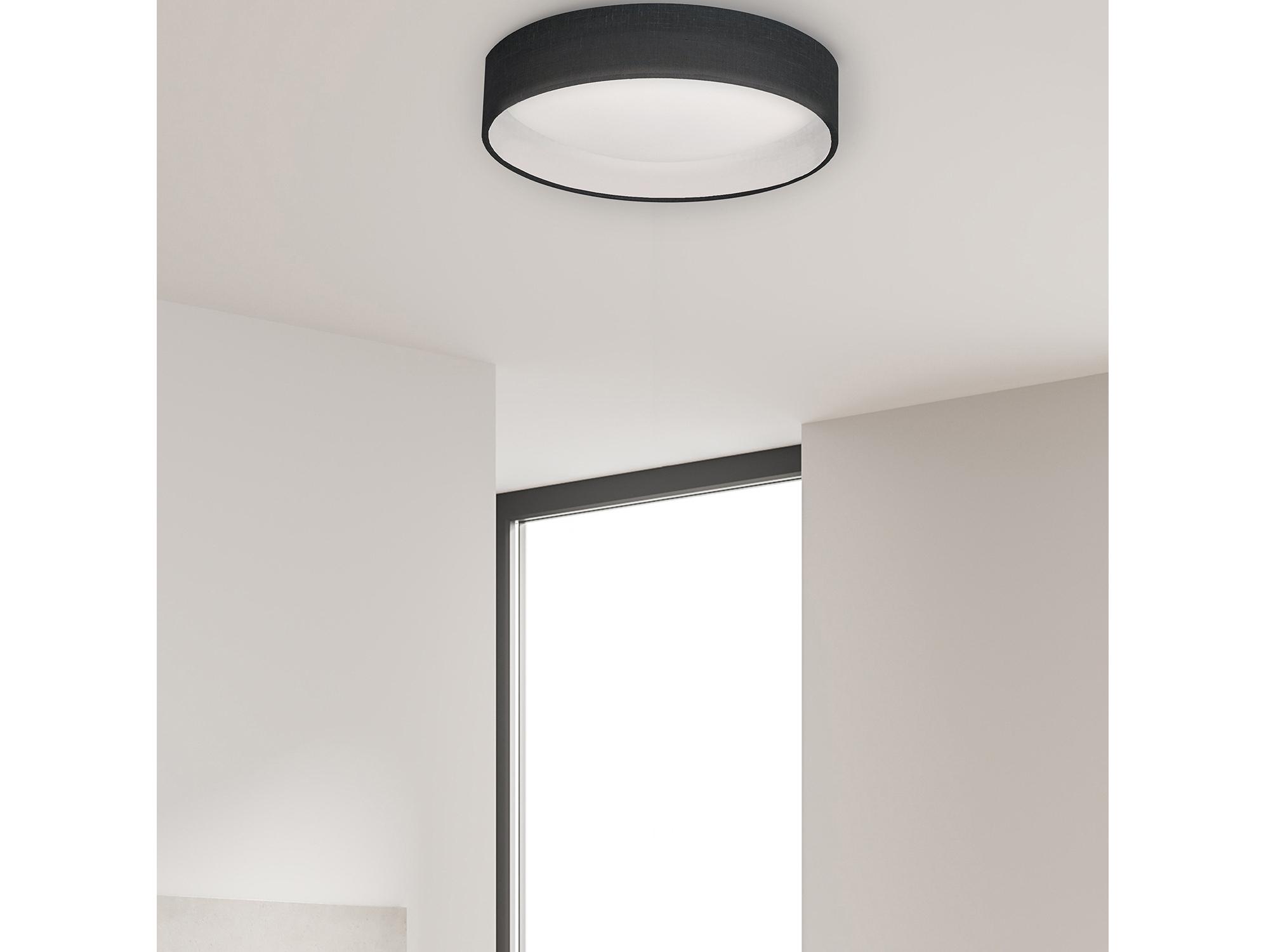 Dainolite Corinne 1-Light Black Drum Flush Mount