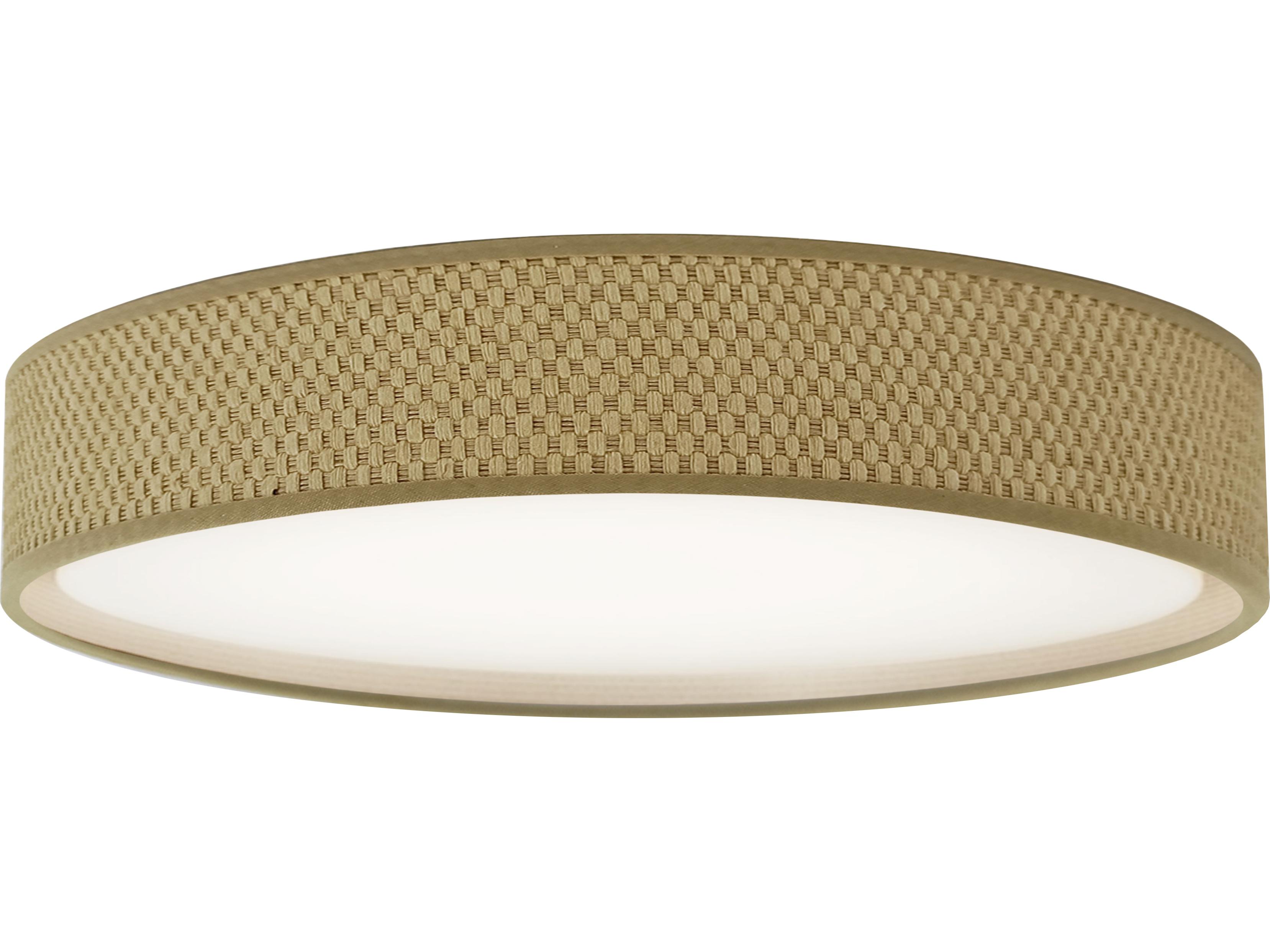 Dainolite Corinne 1-Light Natural Brown Drum Flush Mount