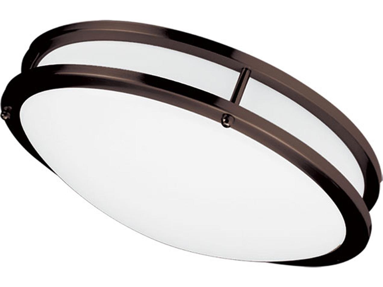 Dainolite Cfled 1-Light Bronze White Round Flush Mount