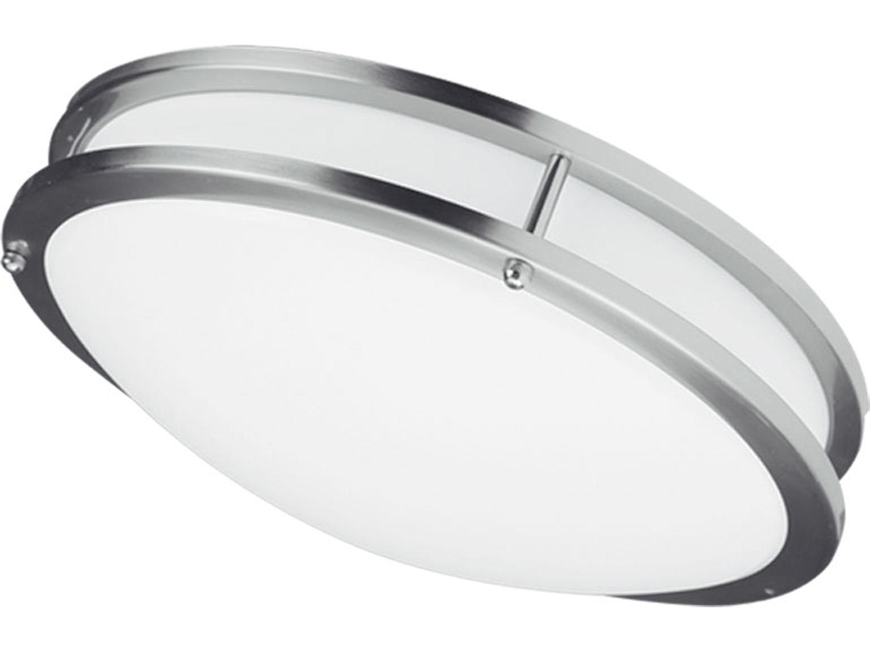 Dainolite Cfled 1-Light Satin Chrome White Round Flush Mount