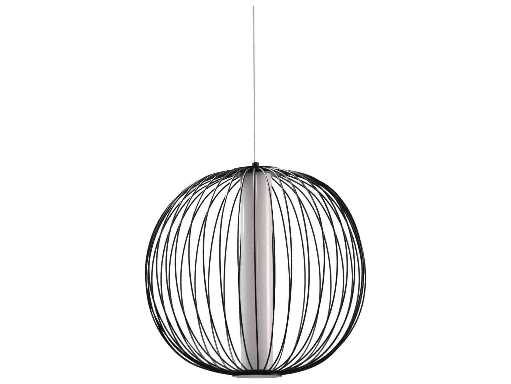 Dainolite Charlotte 4-Light Black White Globe Pendant