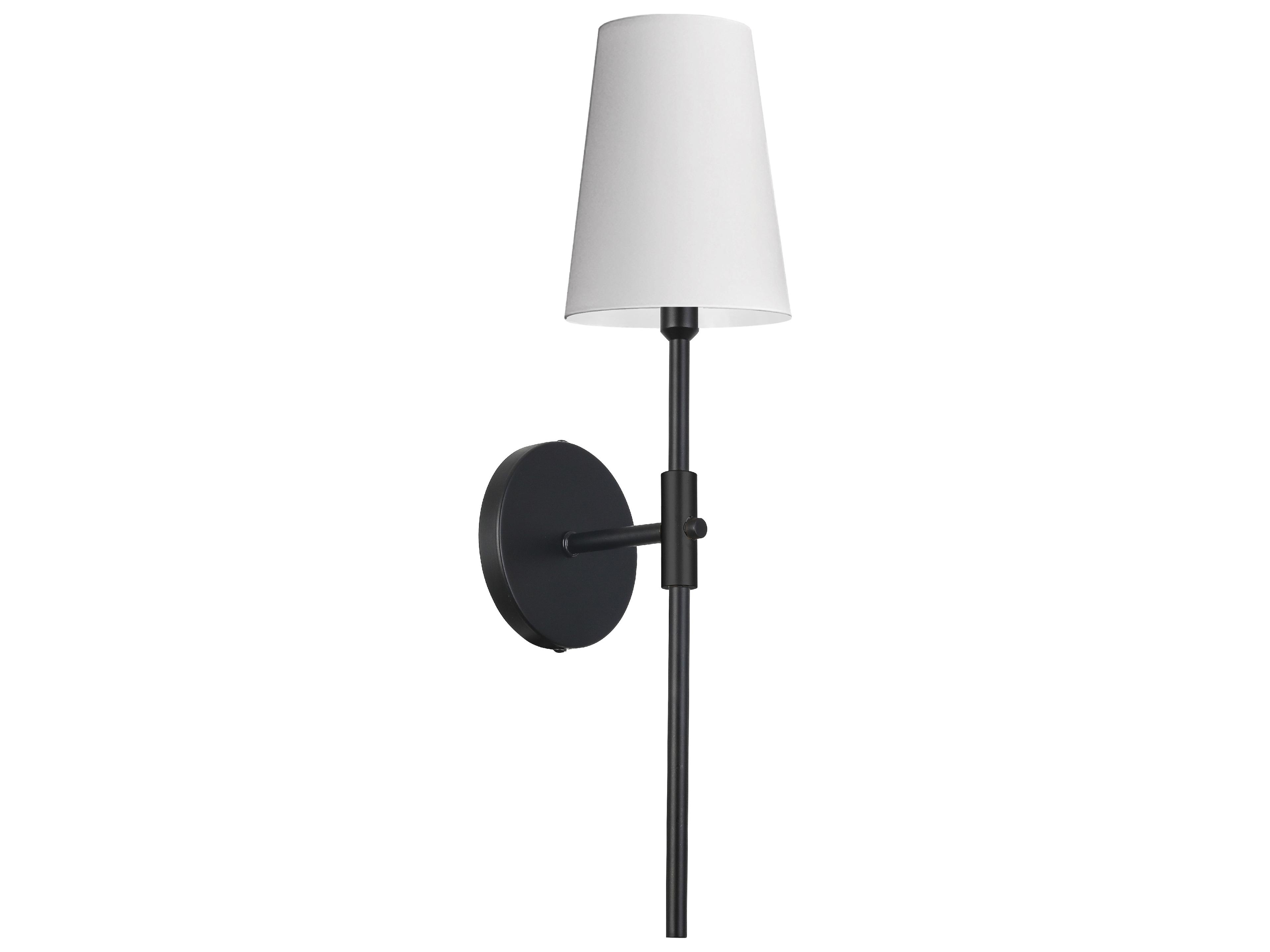 Dainolite Cinthia 1-Light Matte Black White Wall Sconce