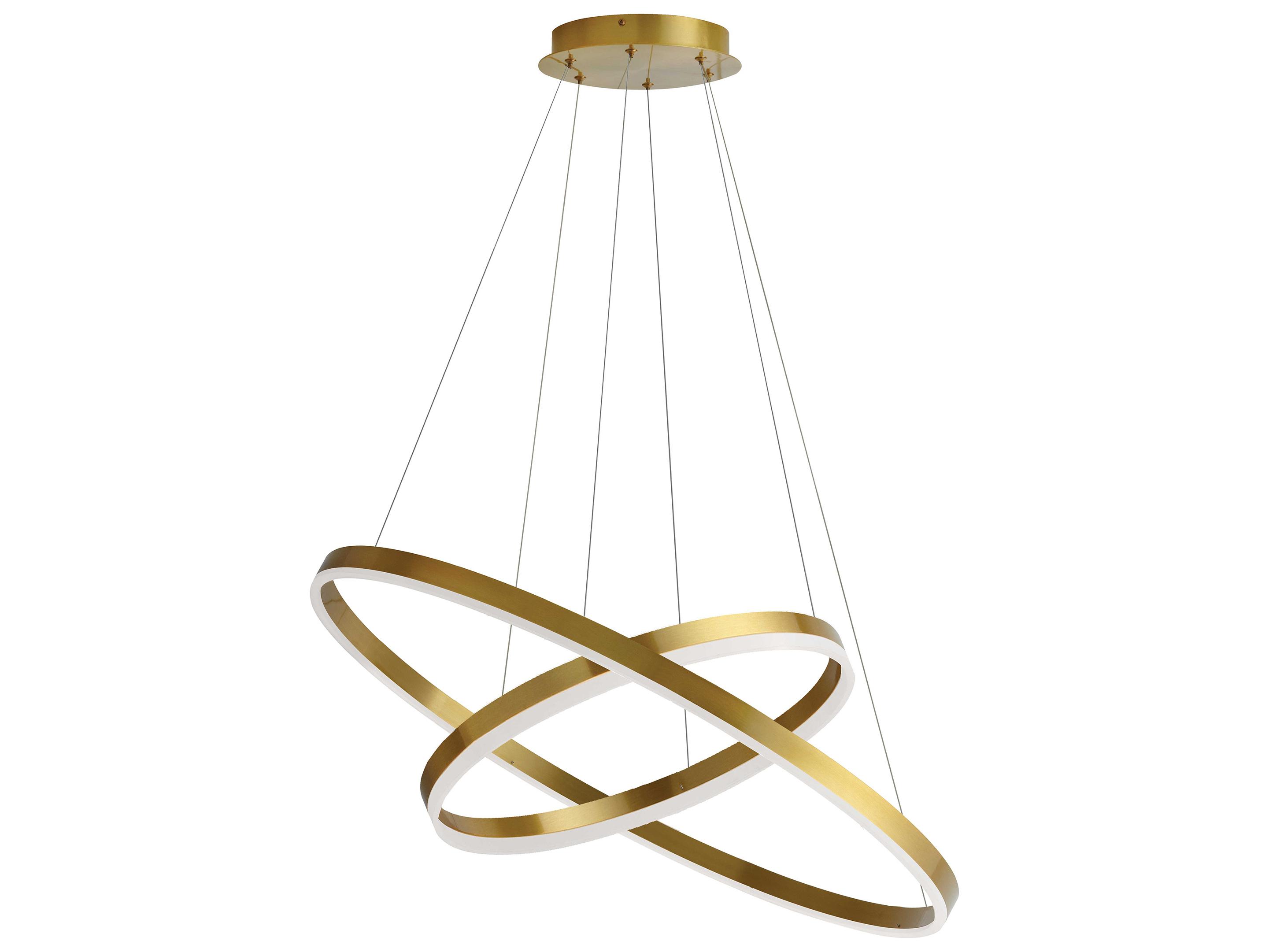 Dainolite Circulo 1-Light Aged Brass Round Pendant