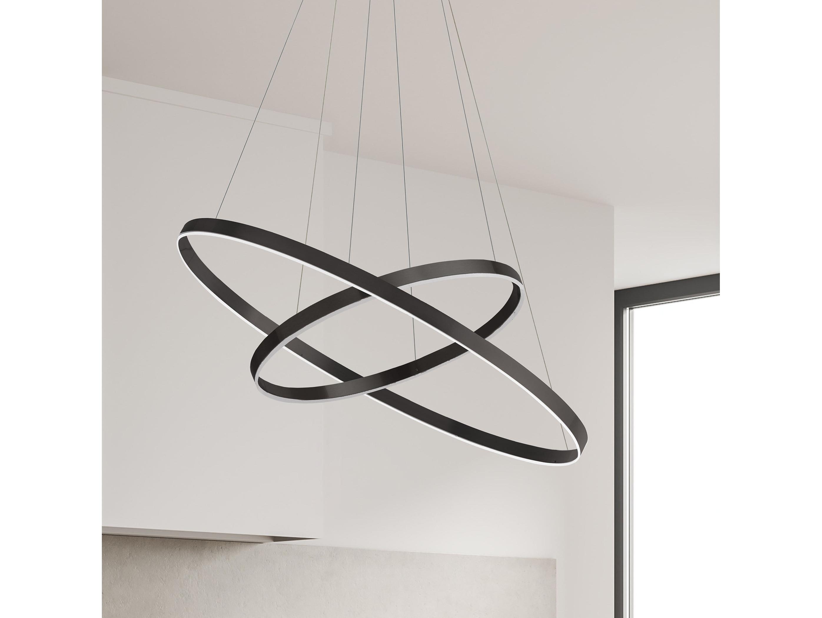 Dainolite Circulo 1-Light Matte Black Round Pendant