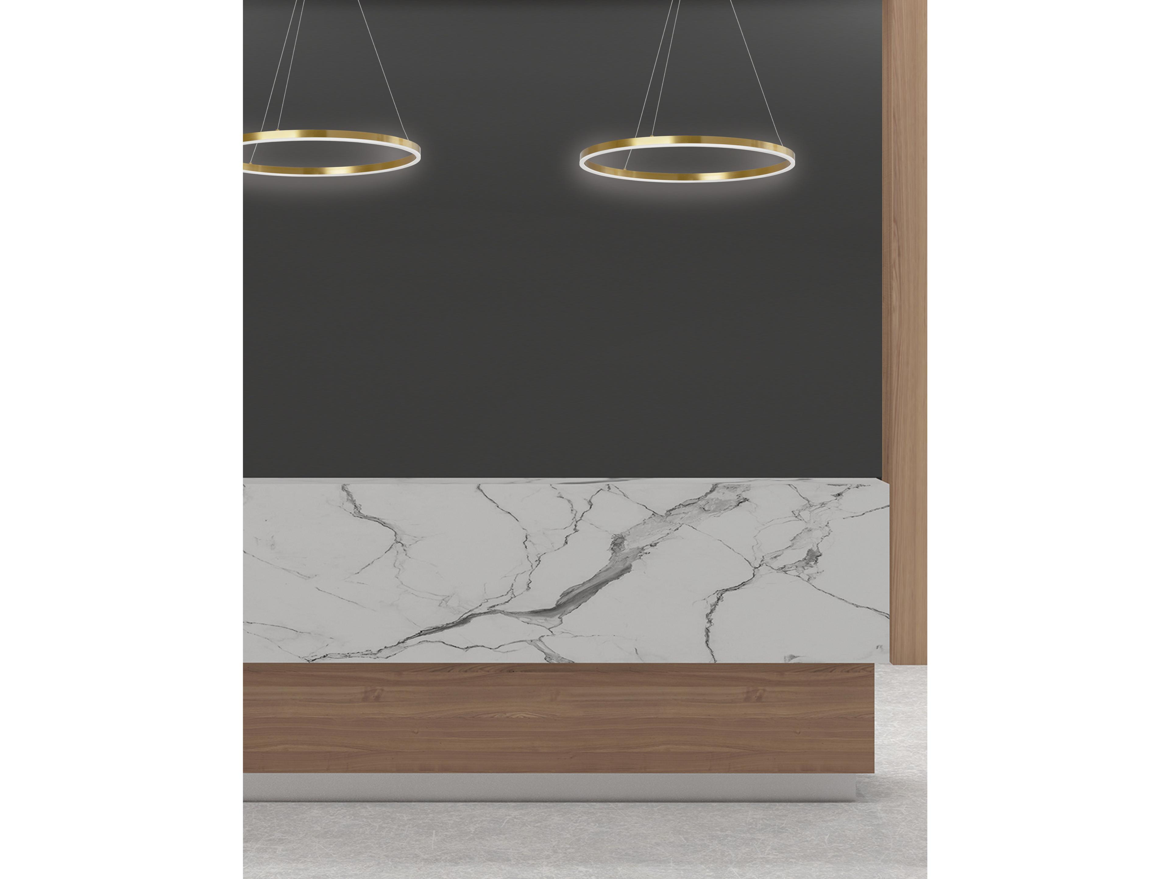 Dainolite Circulo 1-Light Aged Brass Round Pendant