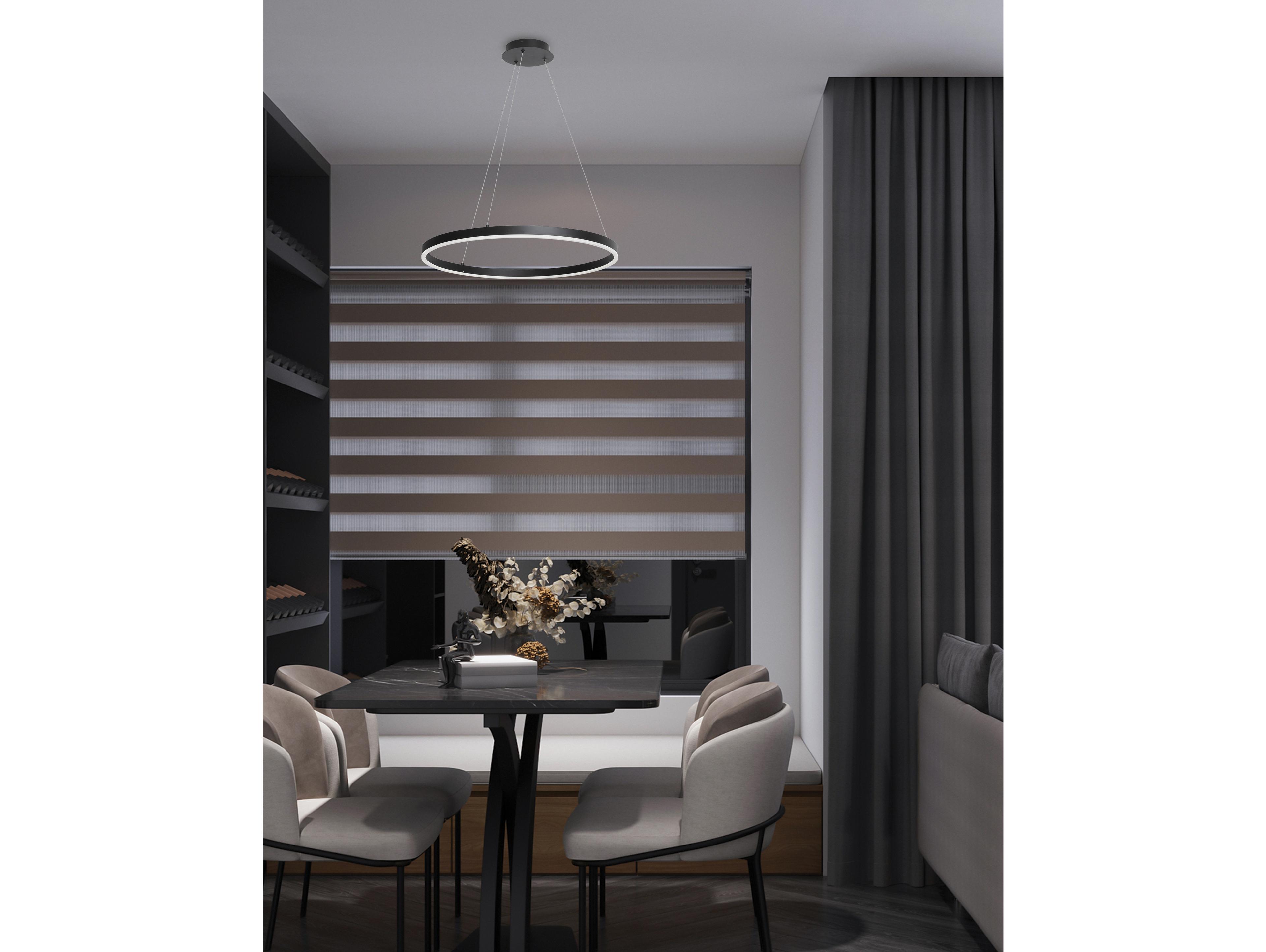 Dainolite Circulo 1-Light Matte Black Round Pendant