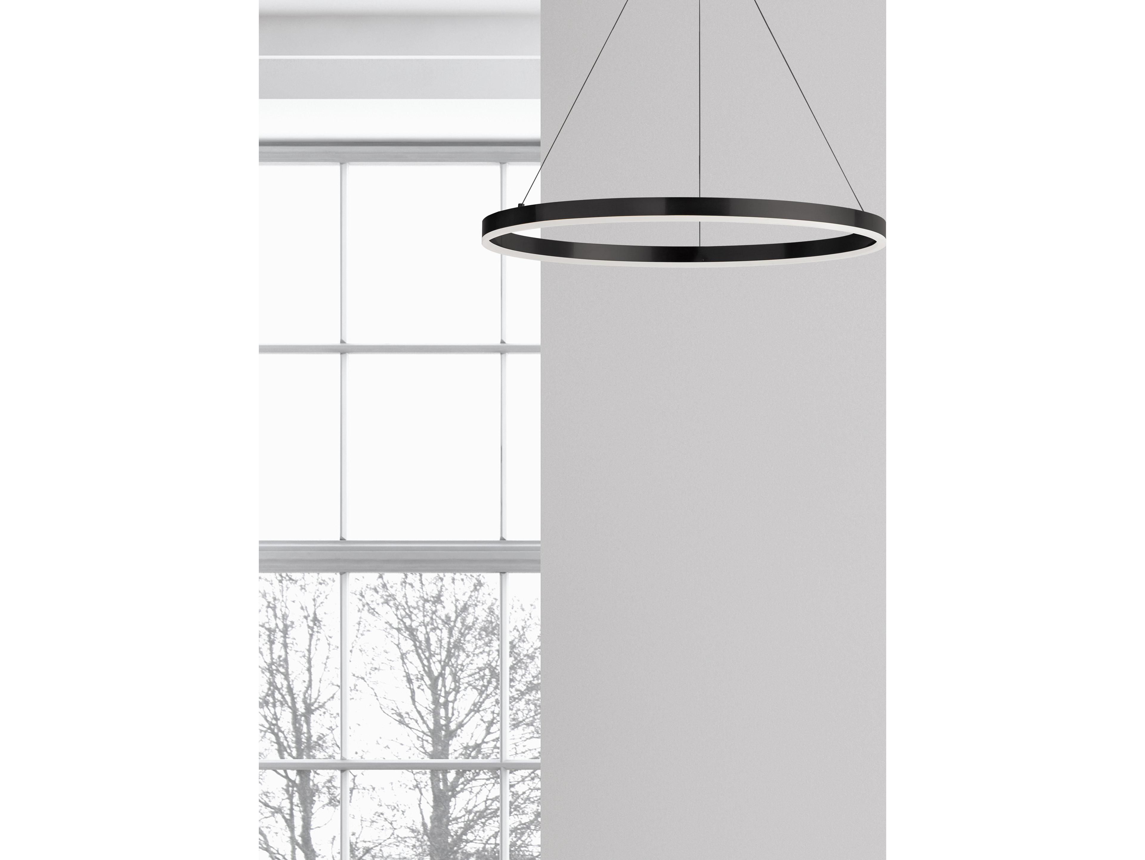 Dainolite Circulo 1-Light Matte Black Round Pendant