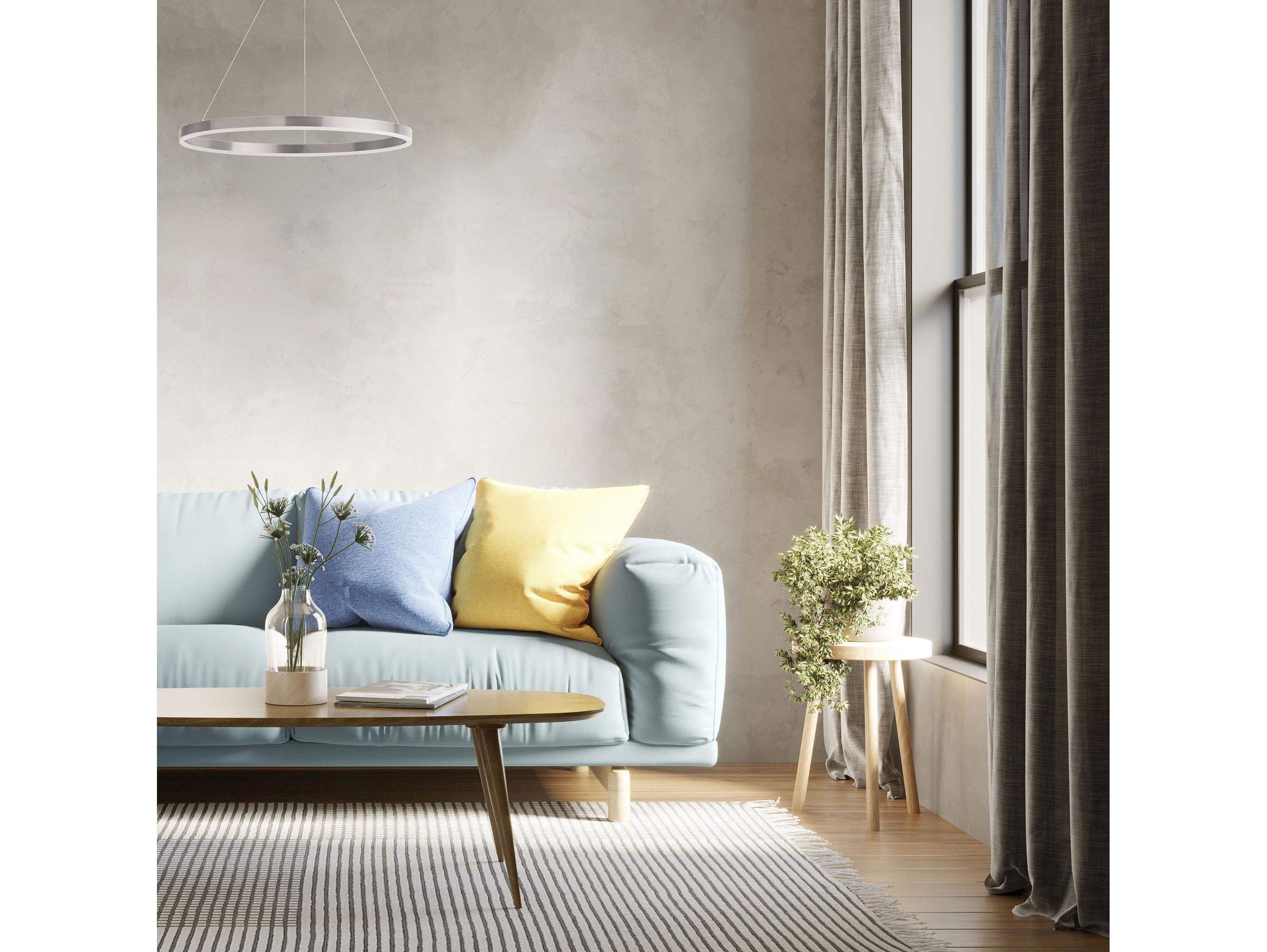 Dainolite Circulo 1-Light Silver White Round Pendant