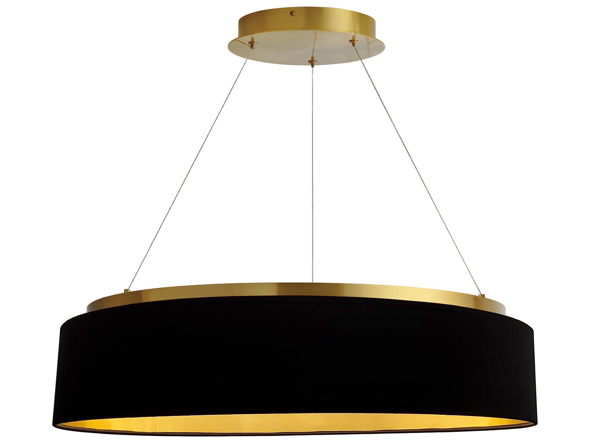 Dainolite Circulo 1-Light Black Gold Aged Brass Round Pendant