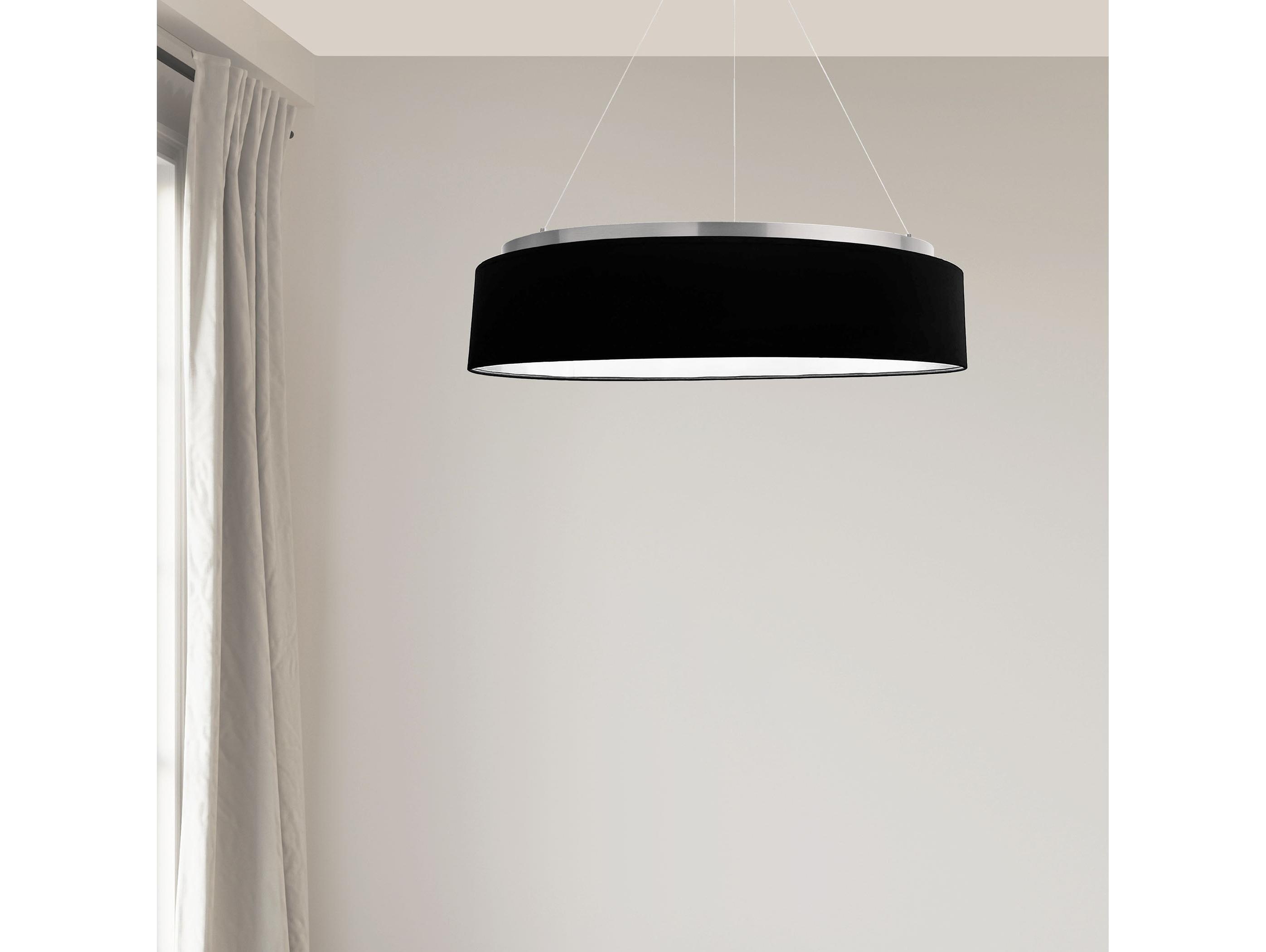 Dainolite Circulo 1-Light Black Silver Round Pendant