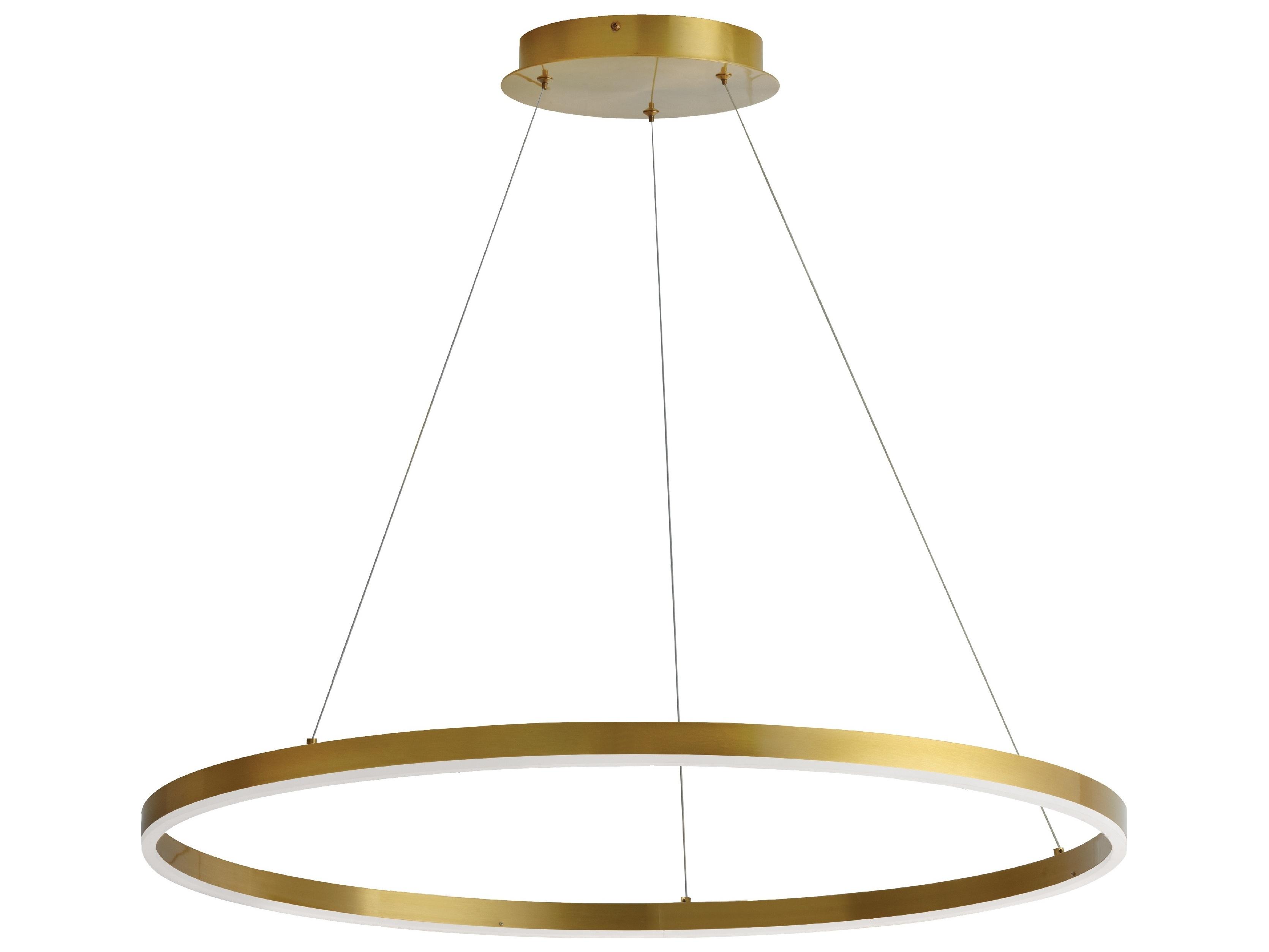 Dainolite Circulo 1-Light Aged Brass Round Pendant
