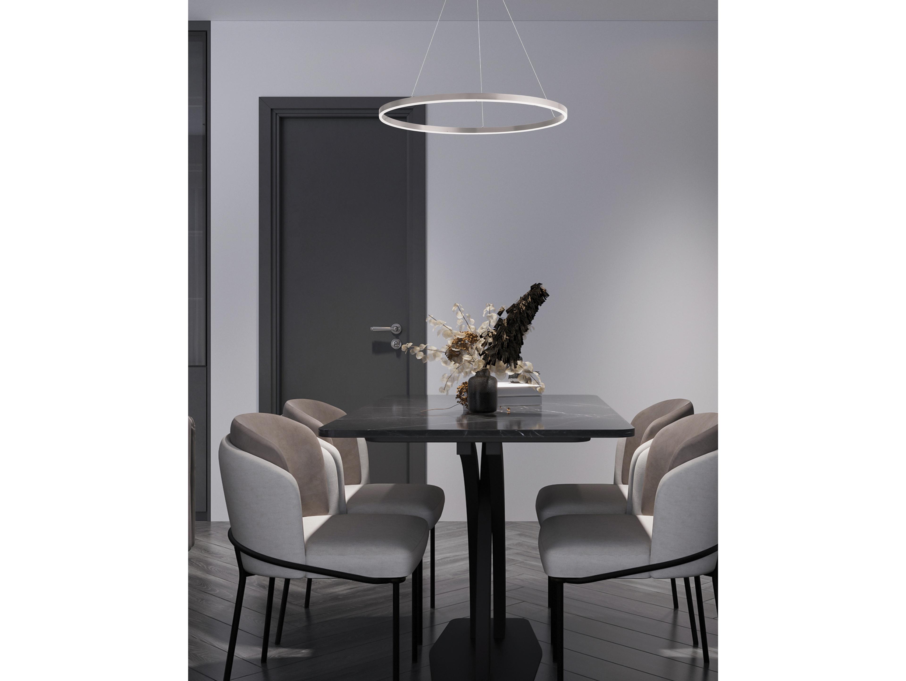 Dainolite Circulo 1-Light Silver Round Pendant