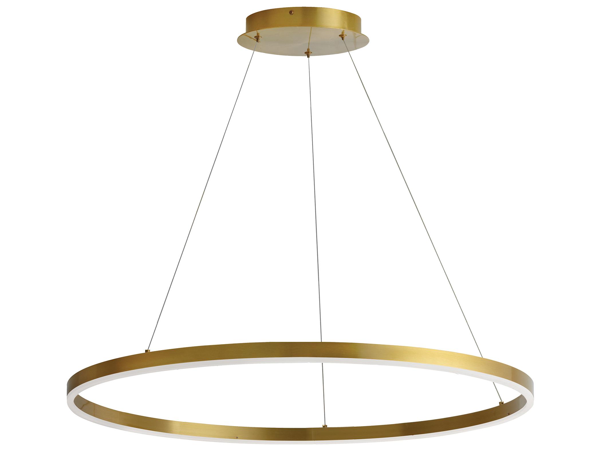 Dainolite Circulo 1-Light Aged Brass Round Pendant