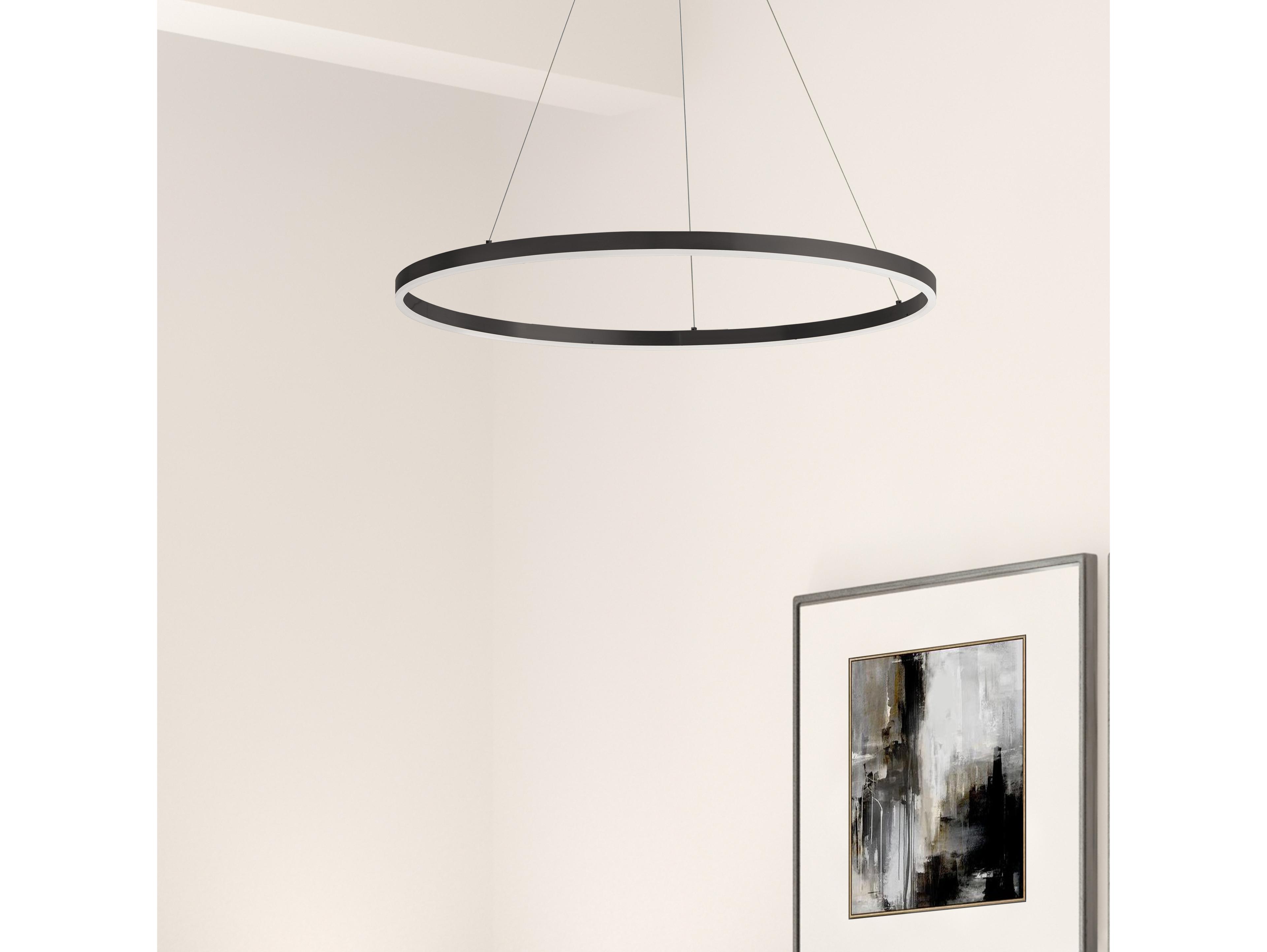 Dainolite Circulo 1-Light Matte Black Round Pendant