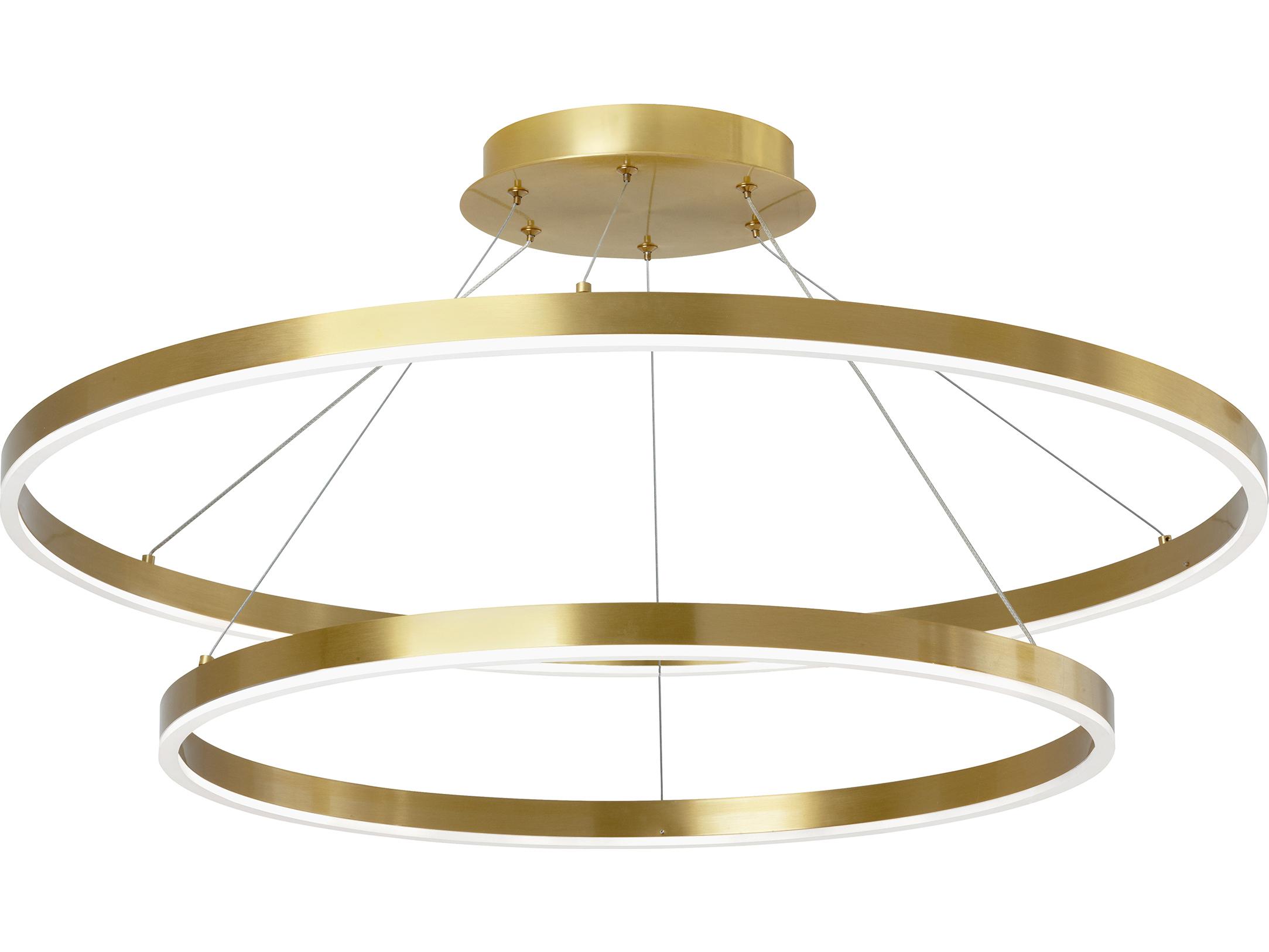 Dainolite Circulo 1-Light Aged Brass Round Pendant